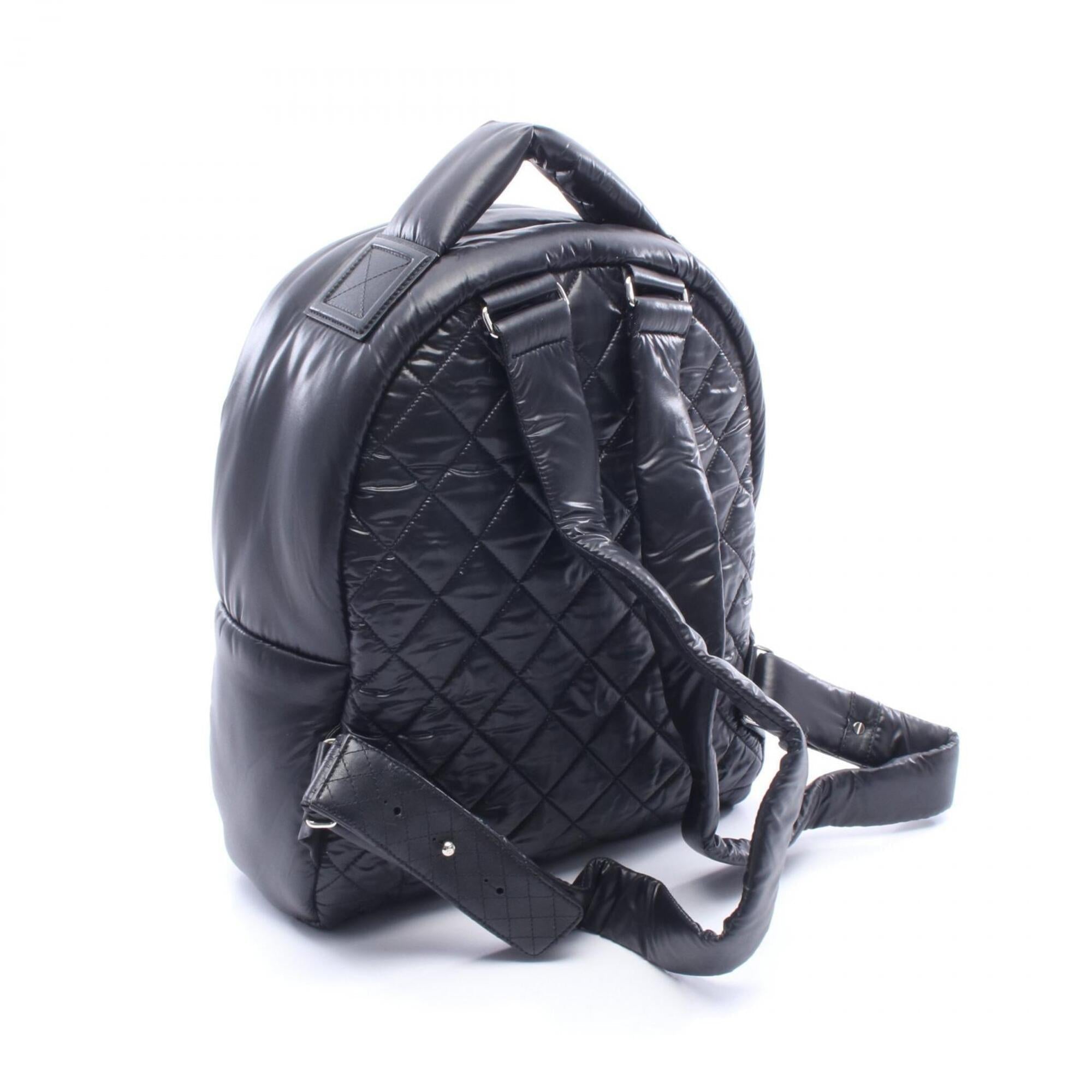 Chanel Black Nylon Leather Backpack