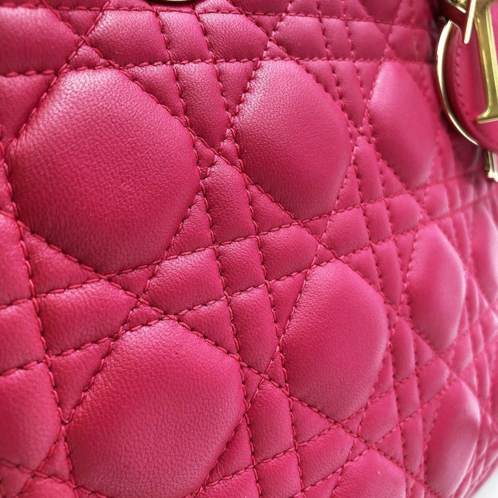 Christian Dior Pink Leather Handbag Shoulder Bag (Pre-Owned)