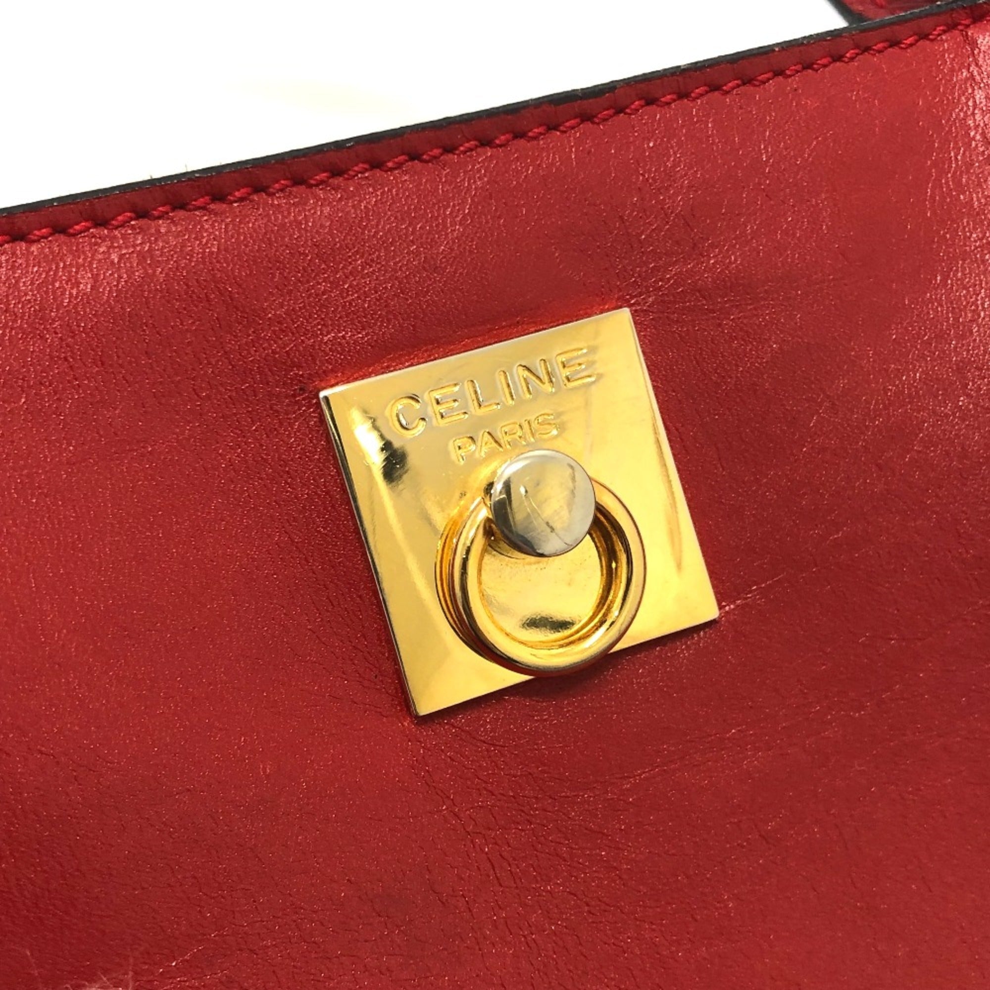 Celine Red Leather Handbag