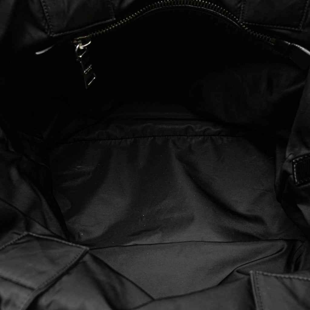 Prada Black Blue Multi-Color Nylon Leather Shoulder Bag Tote Bag