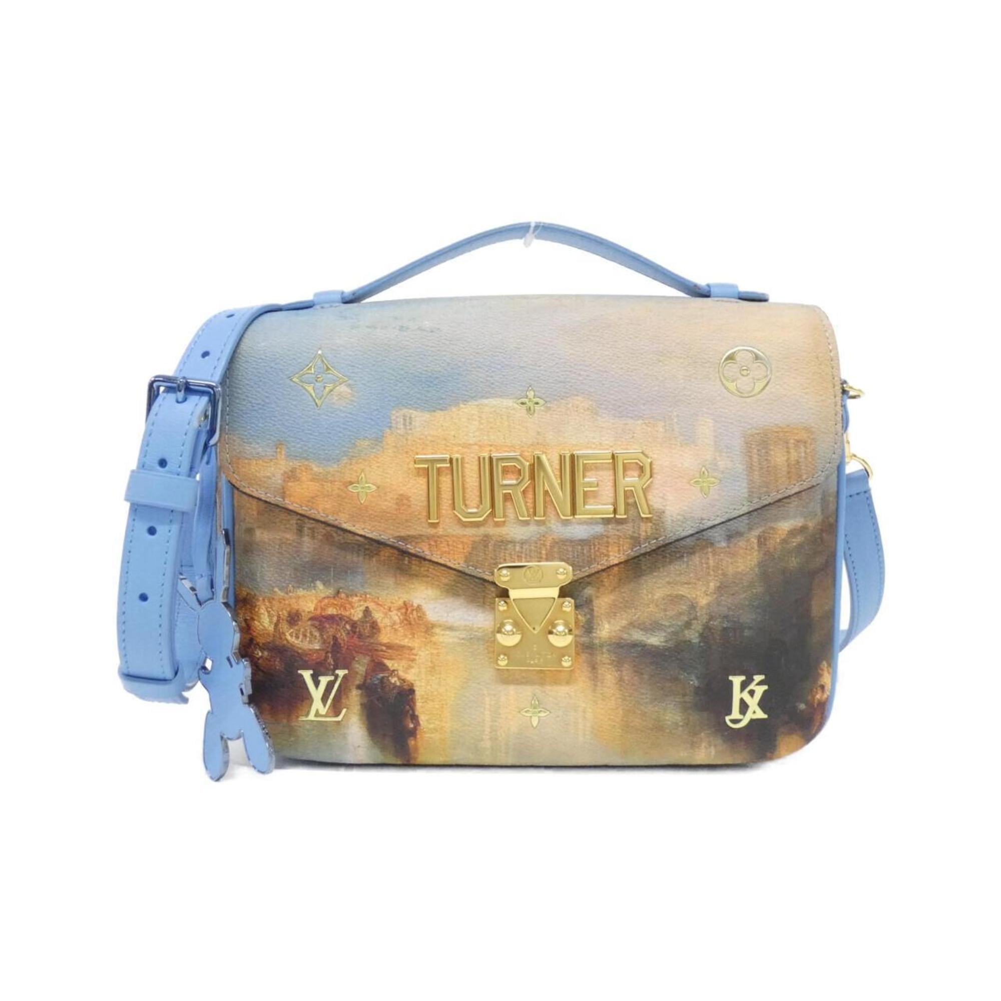 Louis Vuitton Multi-Color Sky Blue Coated Canvas Handbag Pochette