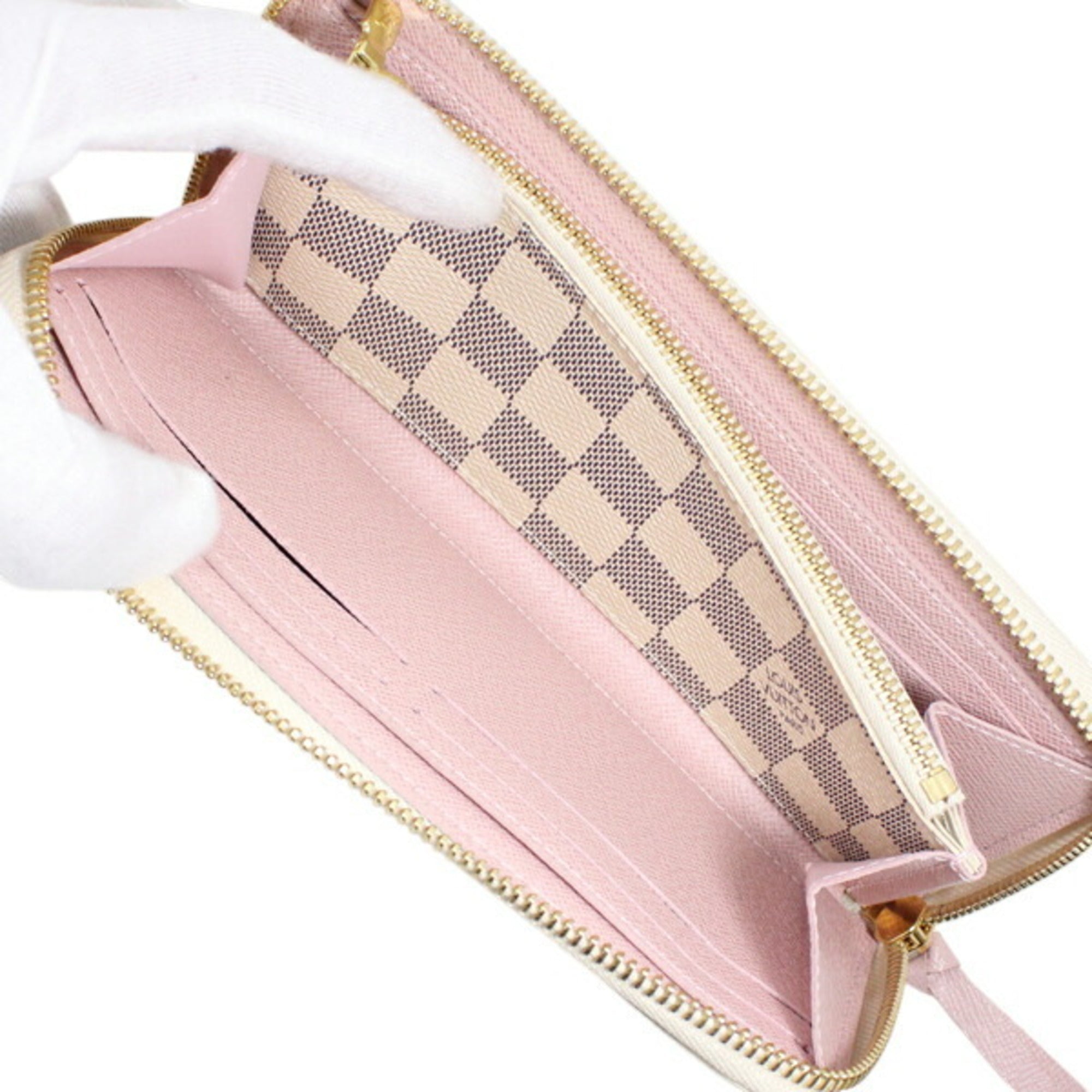 Louis Vuitton Damier Azur Rose Ballerine Damier Azur Long Wallet