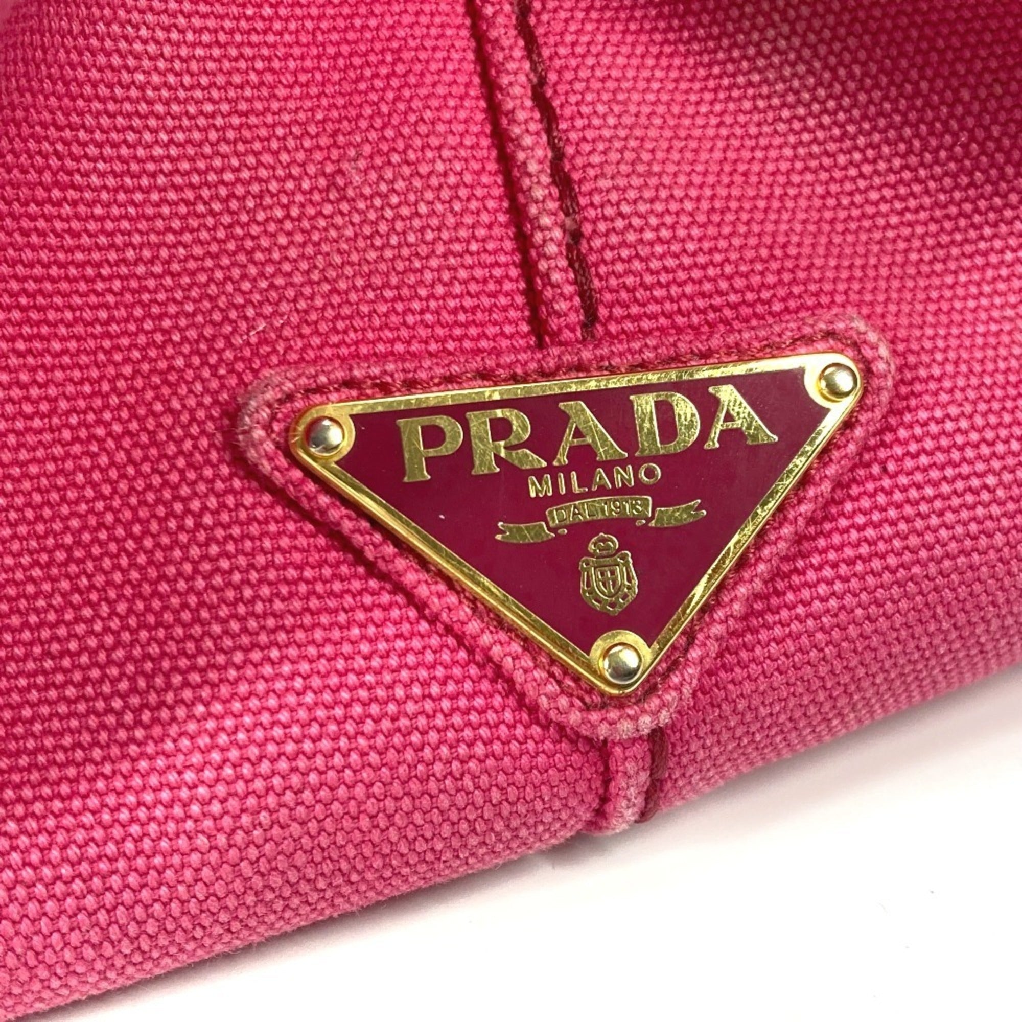 Prada Pink Canvas Handbag Tote Bag