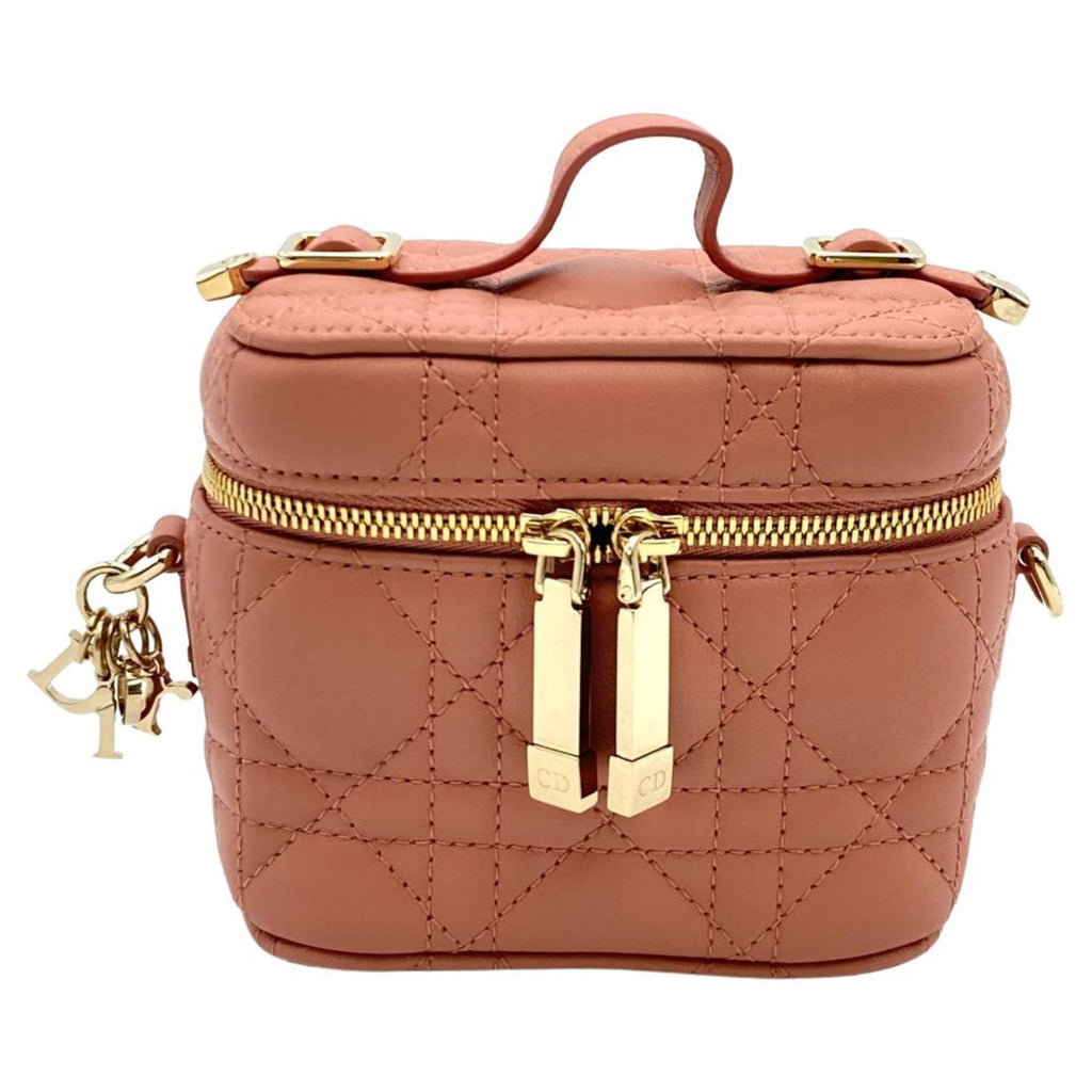 Christian Dior Pink Leather Shoulder Bag Vanity Bag (Pre-Owned)