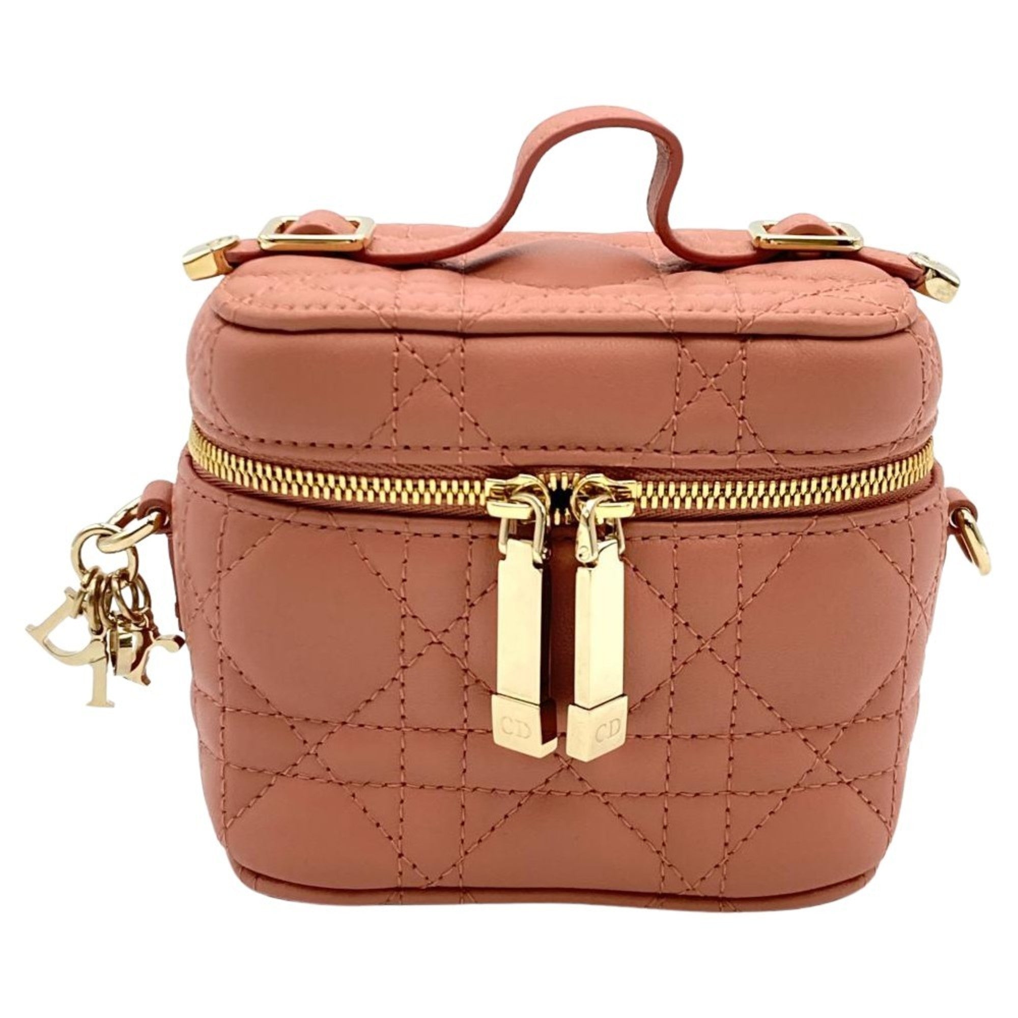 Christian Dior Pink Leather Shoulder Bag Vanity Bag (Pre-Owned)