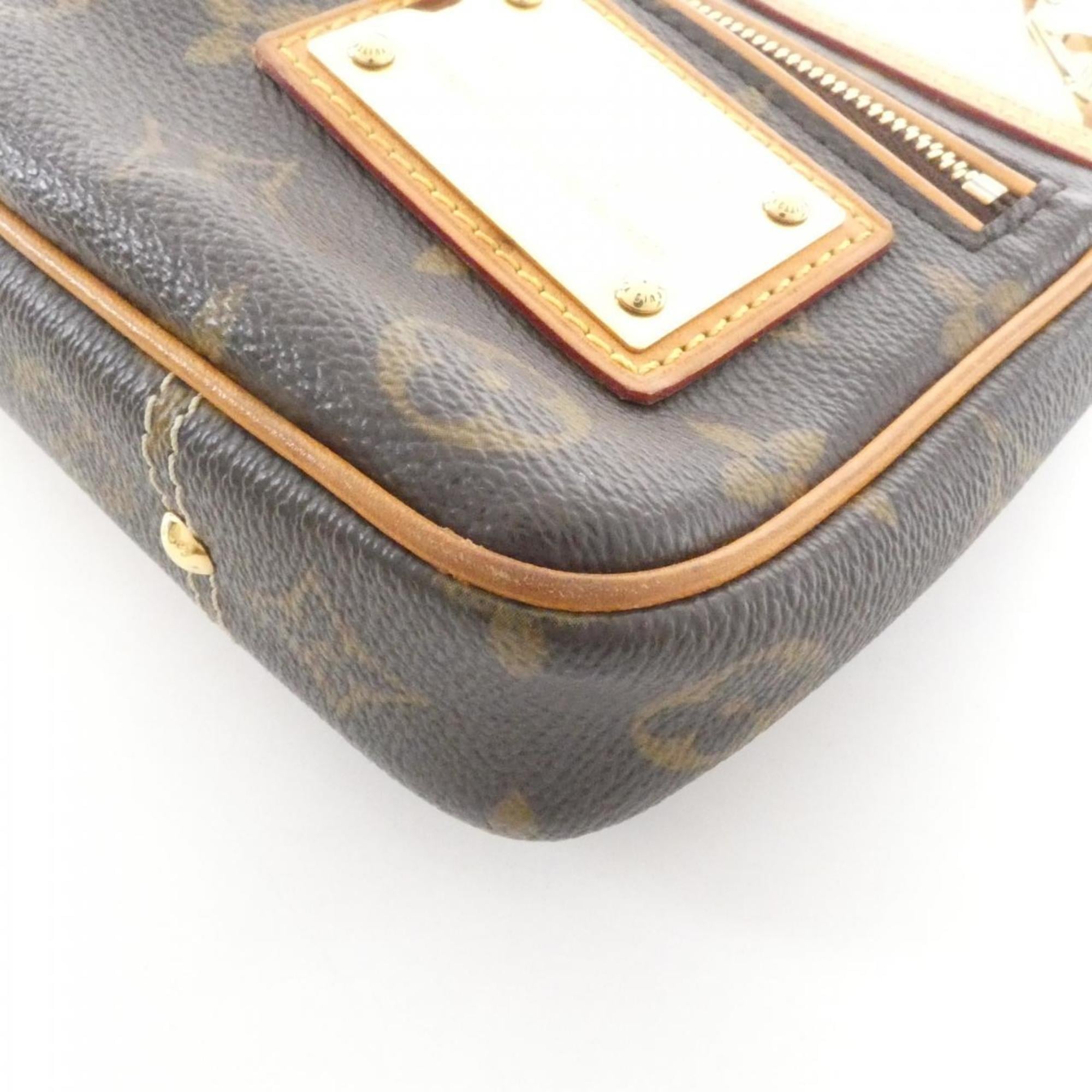 Louis Vuitton Marron Coated Canvas Pochette Pouch