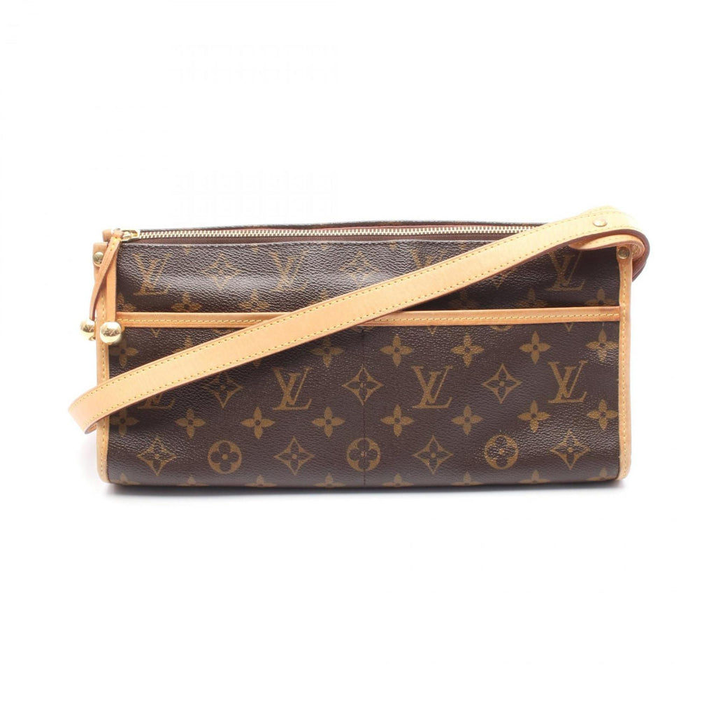 Louis Vuitton Brown Coated Canvas Leather Shoulder Bag