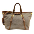 Prada Beige Canvas Leather Shoulder Bag