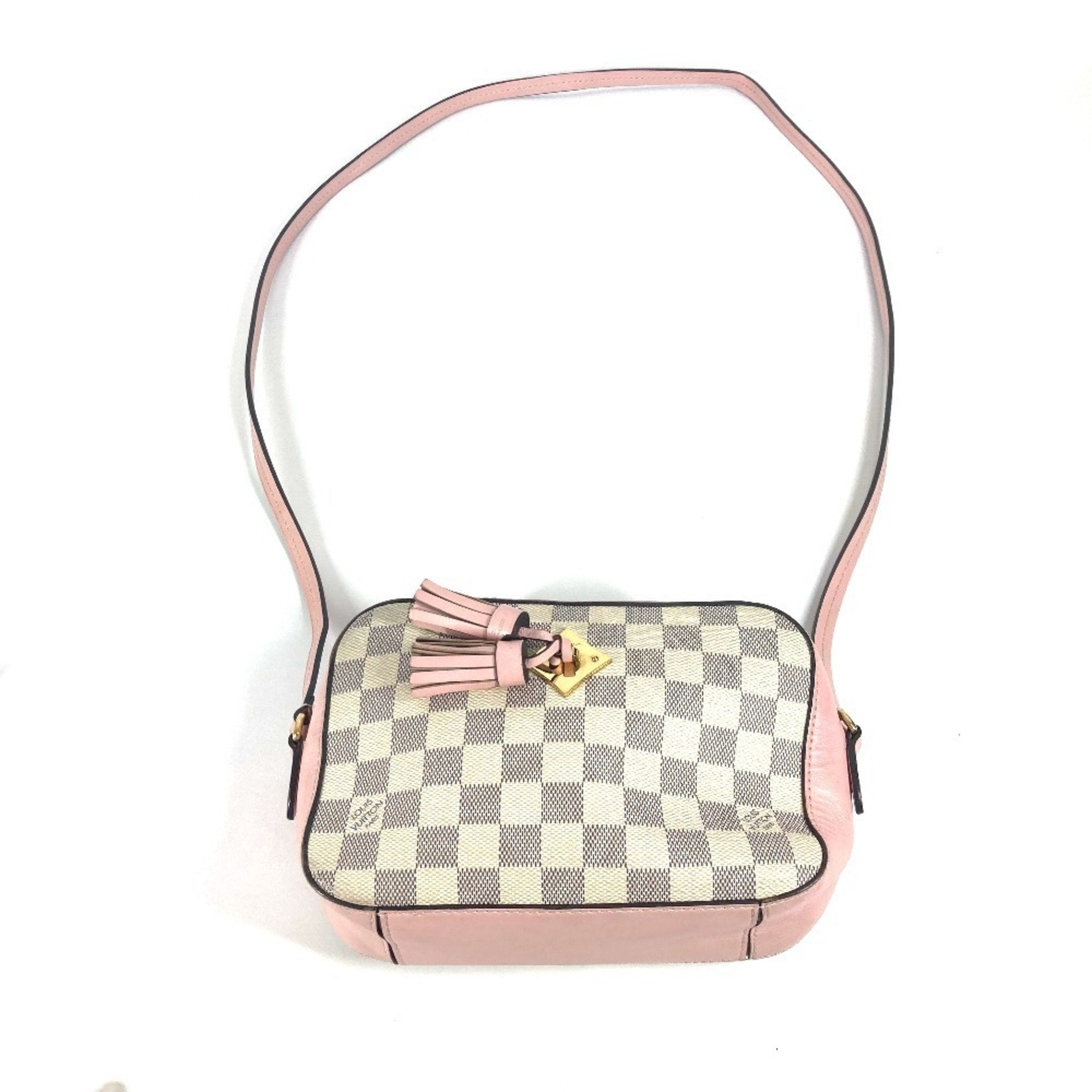 Louis Vuitton Pink White Damier Azur Pochette Shoulder Bag