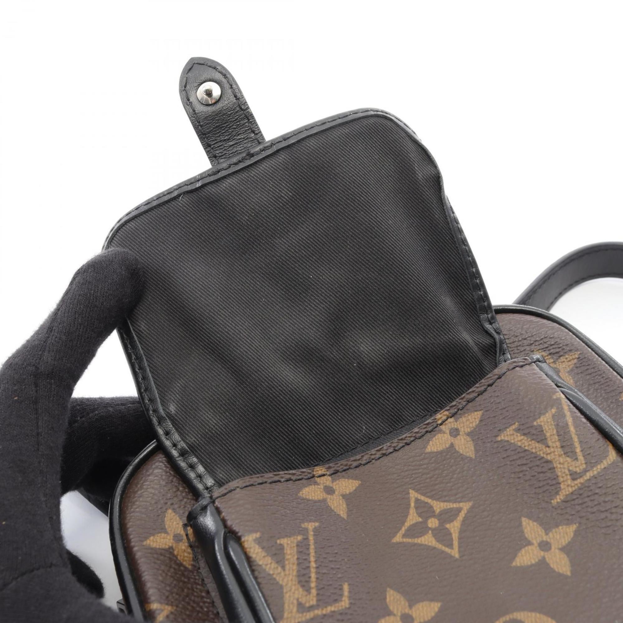 Louis Vuitton Black Brown Monogram Macassar Coated Canvas Leather Handbag Shoulder Bag