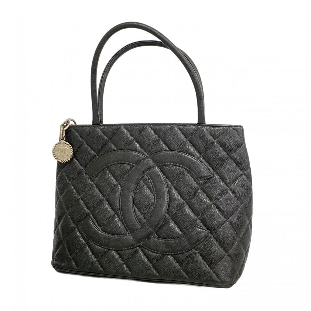 Chanel Black Grained Calfskin Tote Bag