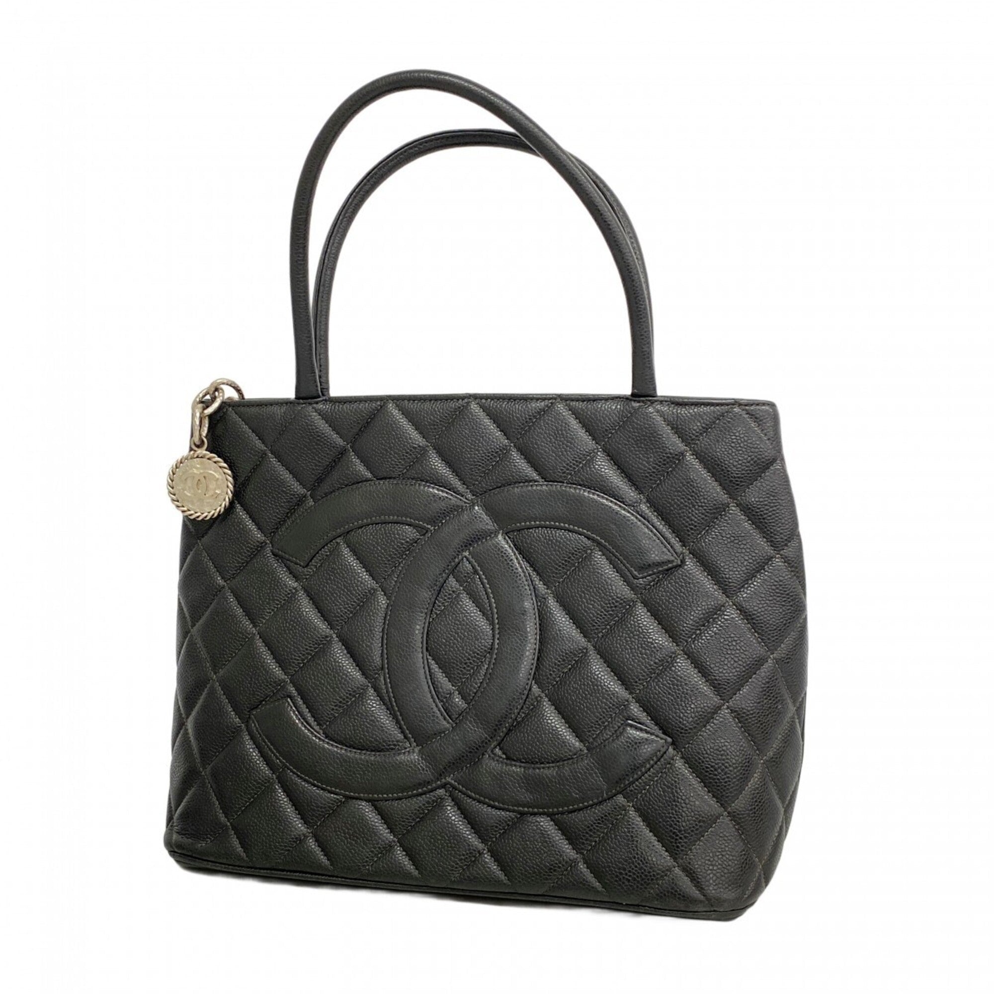 Chanel Black Grained Calfskin Tote Bag