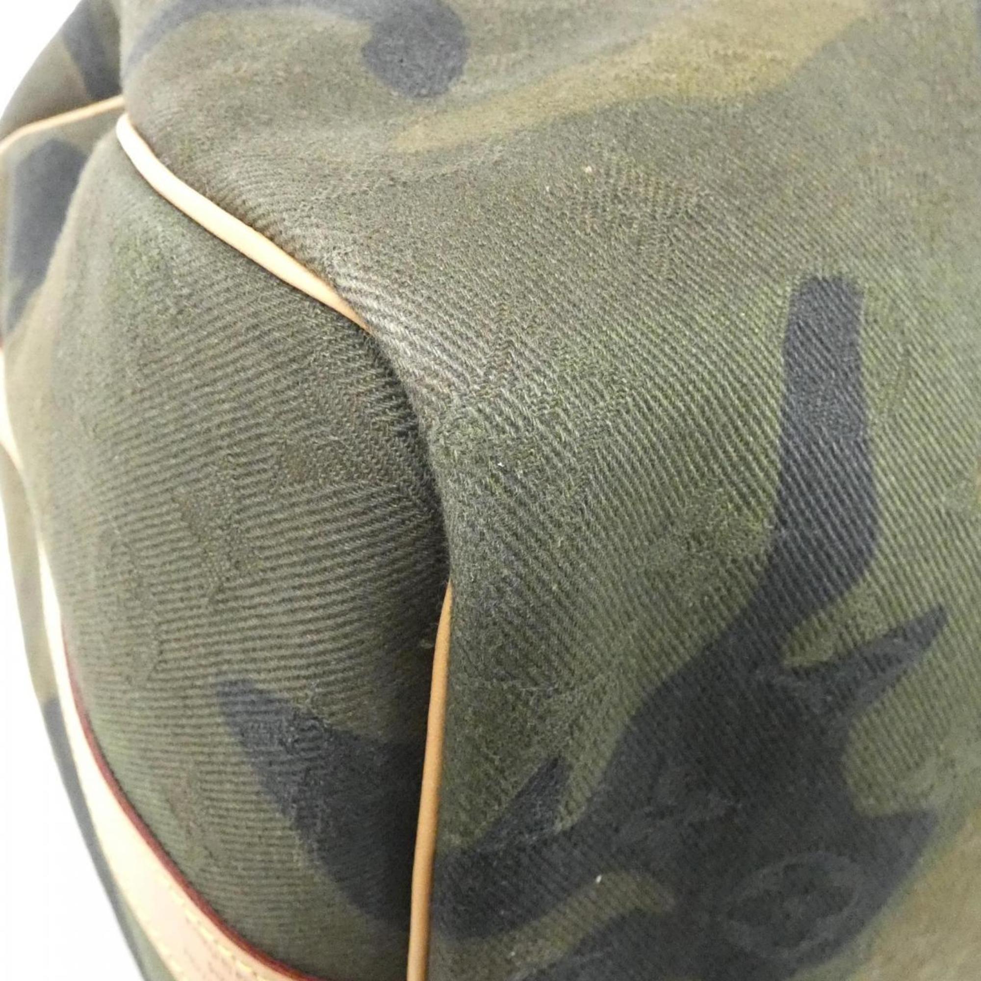 Louis Vuitton Camouflage Green Canvas Boston Bag