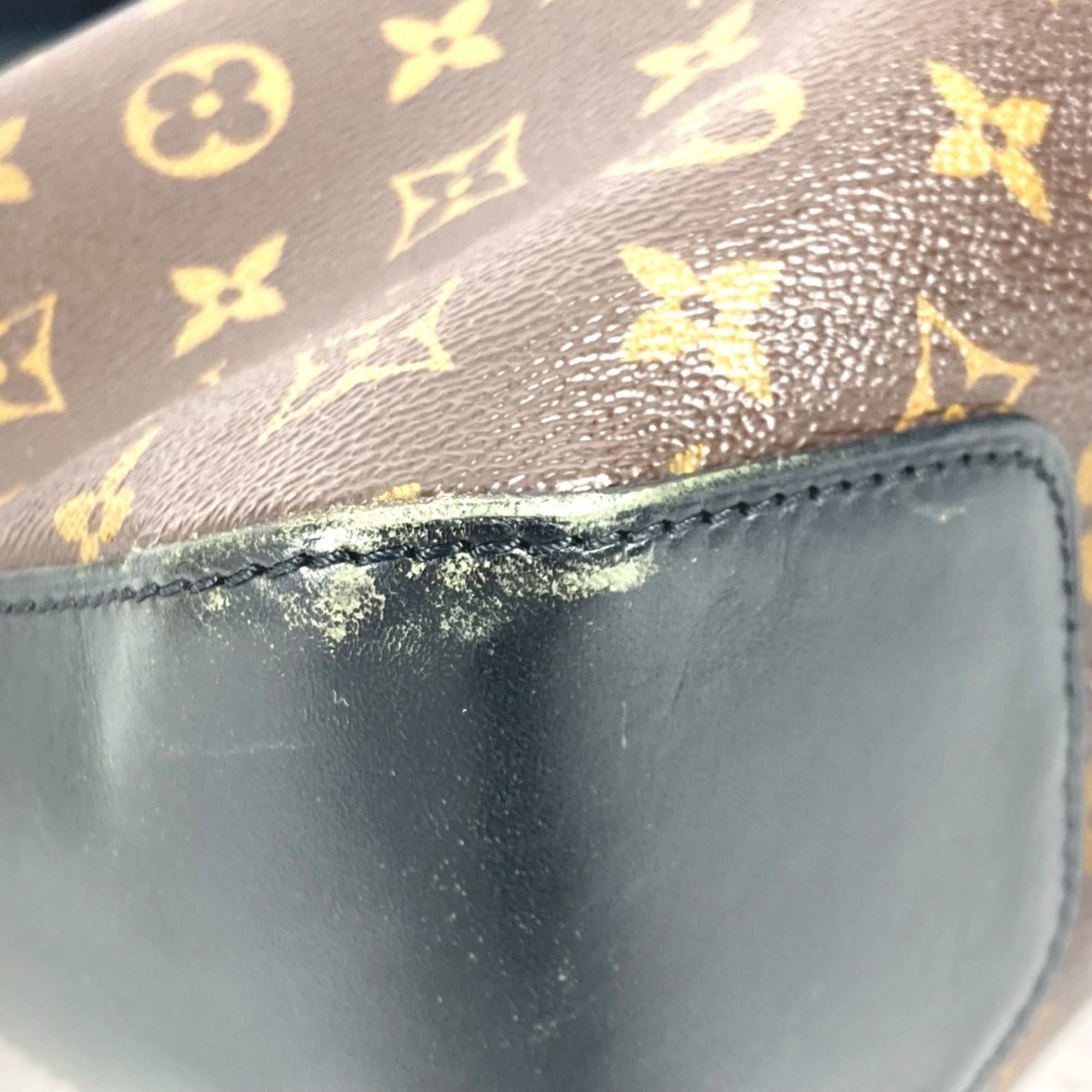 Louis Vuitton Black Brown Galle Monogram Macassar Canvas Shoulder Bag