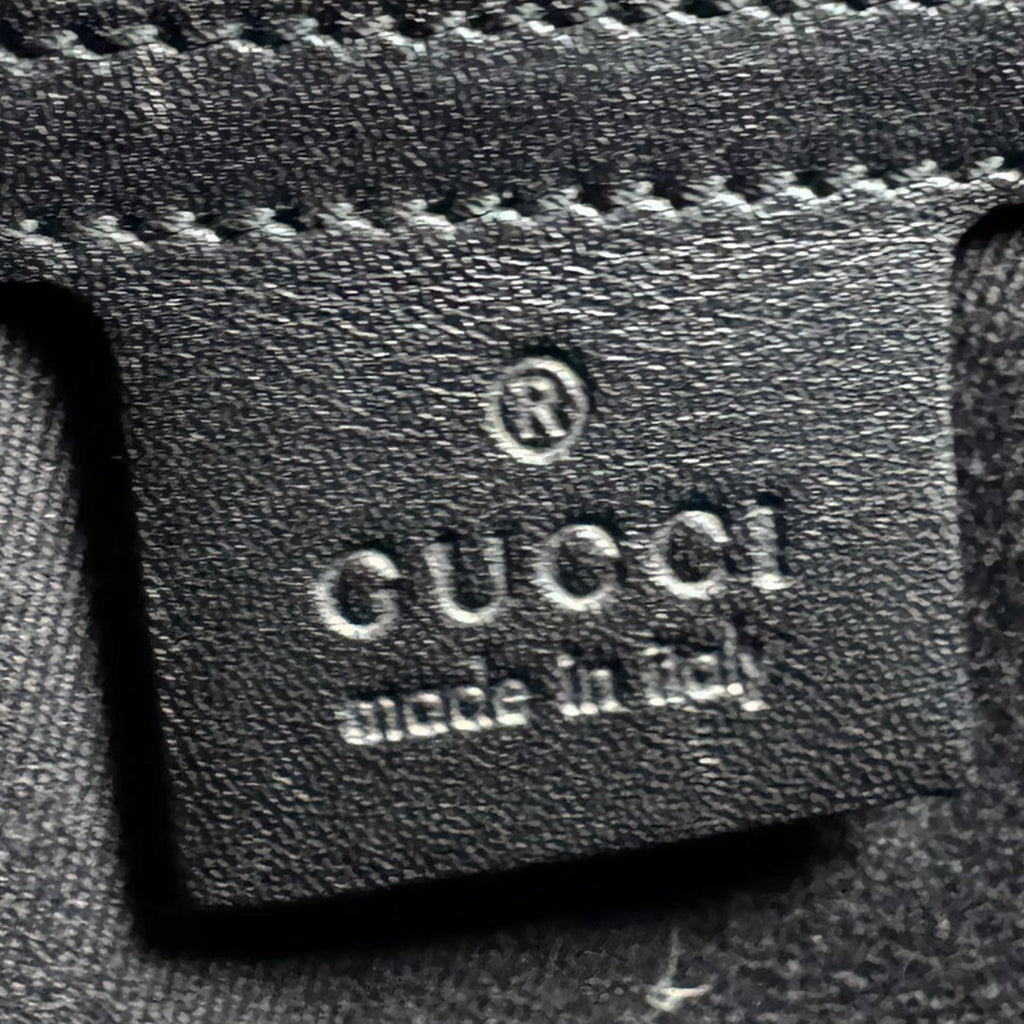 Gucci Black Gg Canvas Leather Shoulder Bag (Pre-Owned)