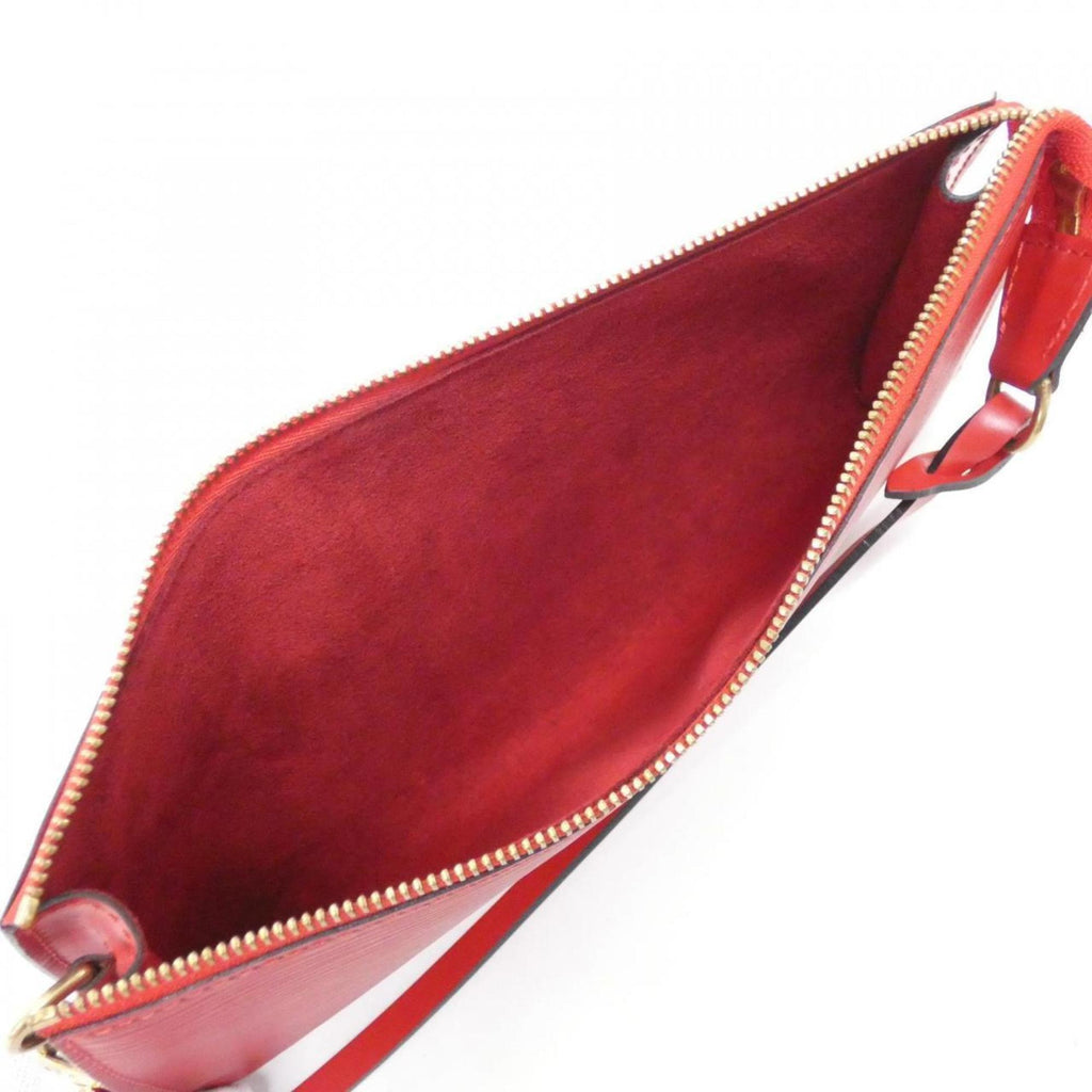 Louis Vuitton Red Color Leather Pochette Pouch