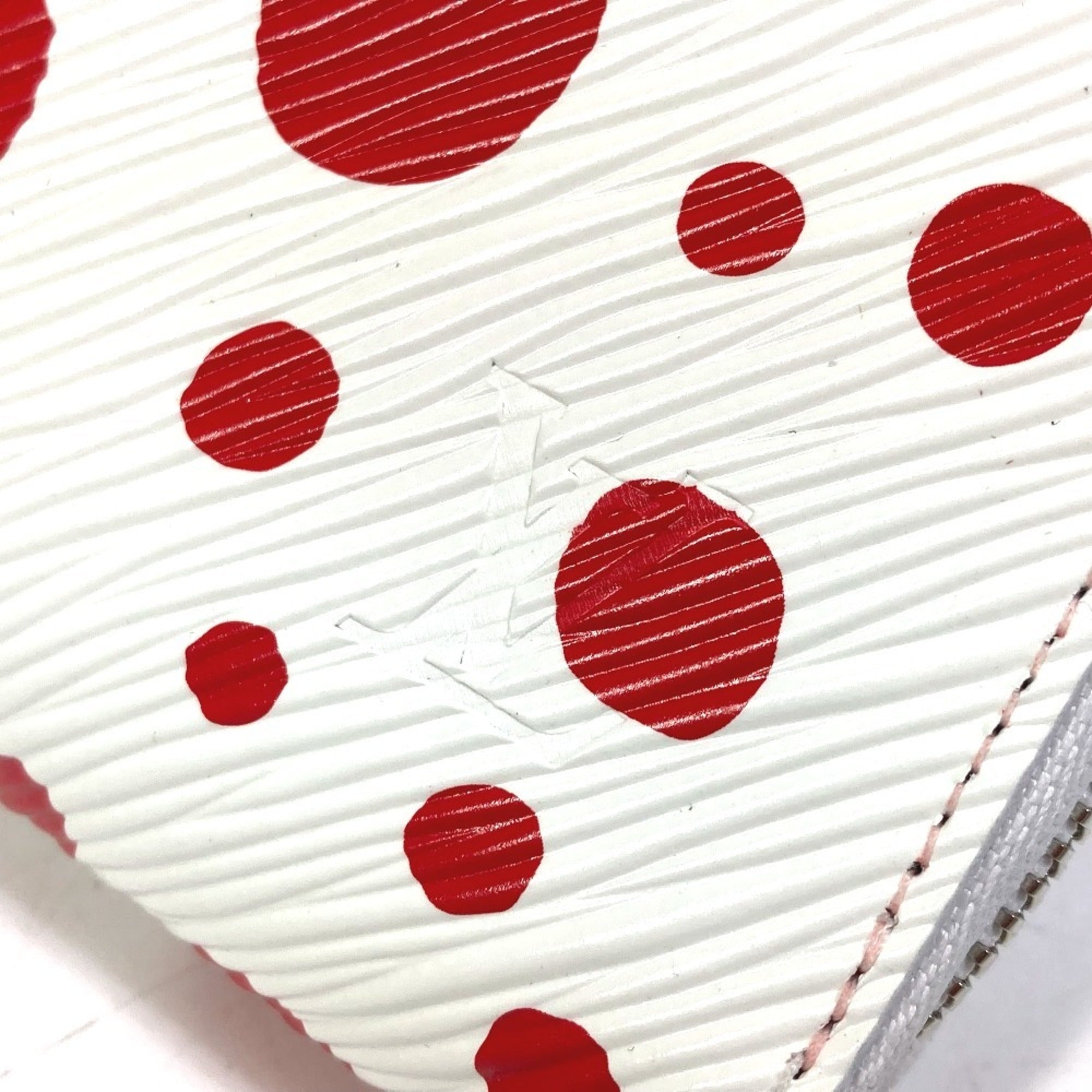 Louis Vuitton Red Color Rouge White Epi Leather Coin Purse/Coin Case