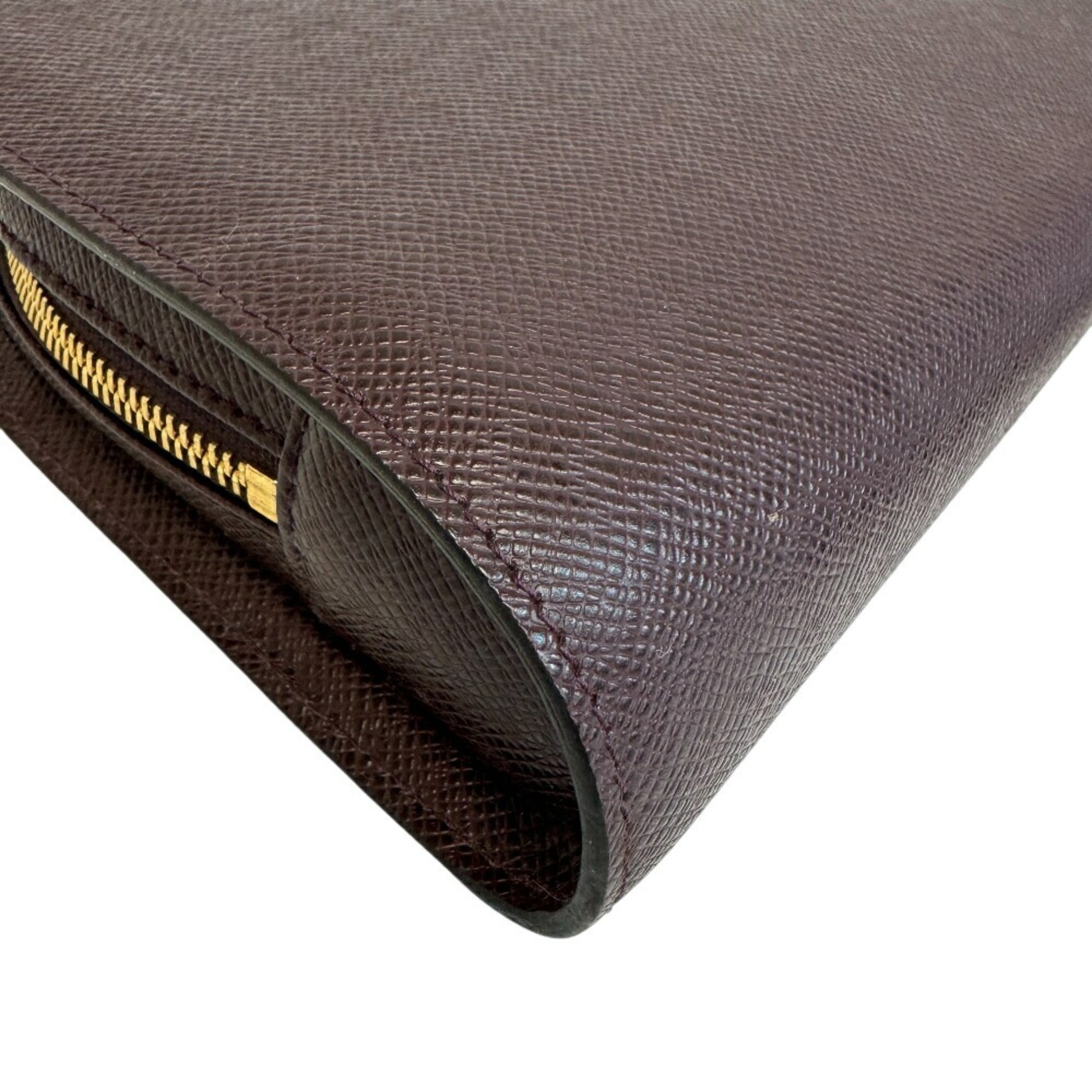 Louis Vuitton Wine Taiga Leather Clutch Bag