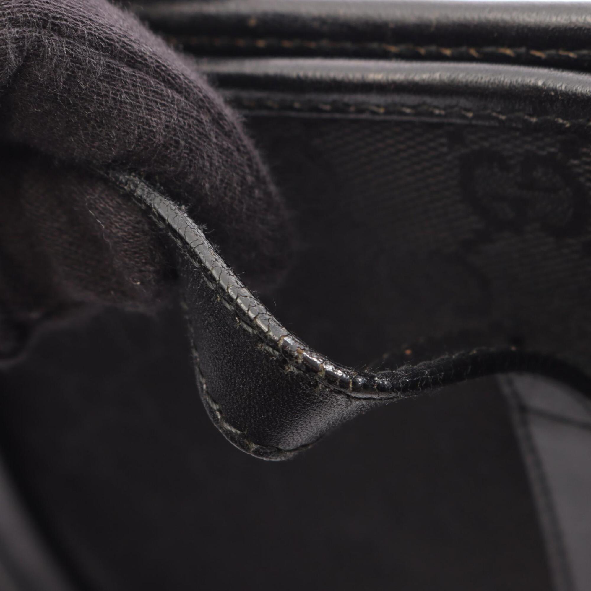 Gucci Black Canvas Leather Handbag Tote Bag (Pre-Owned)