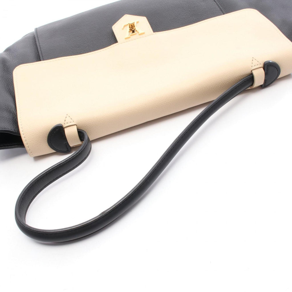 Louis Vuitton Black Ivory Leather Handbag
