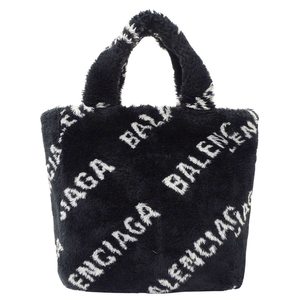Balenciaga Black Faux Fur Handbag Shoulder