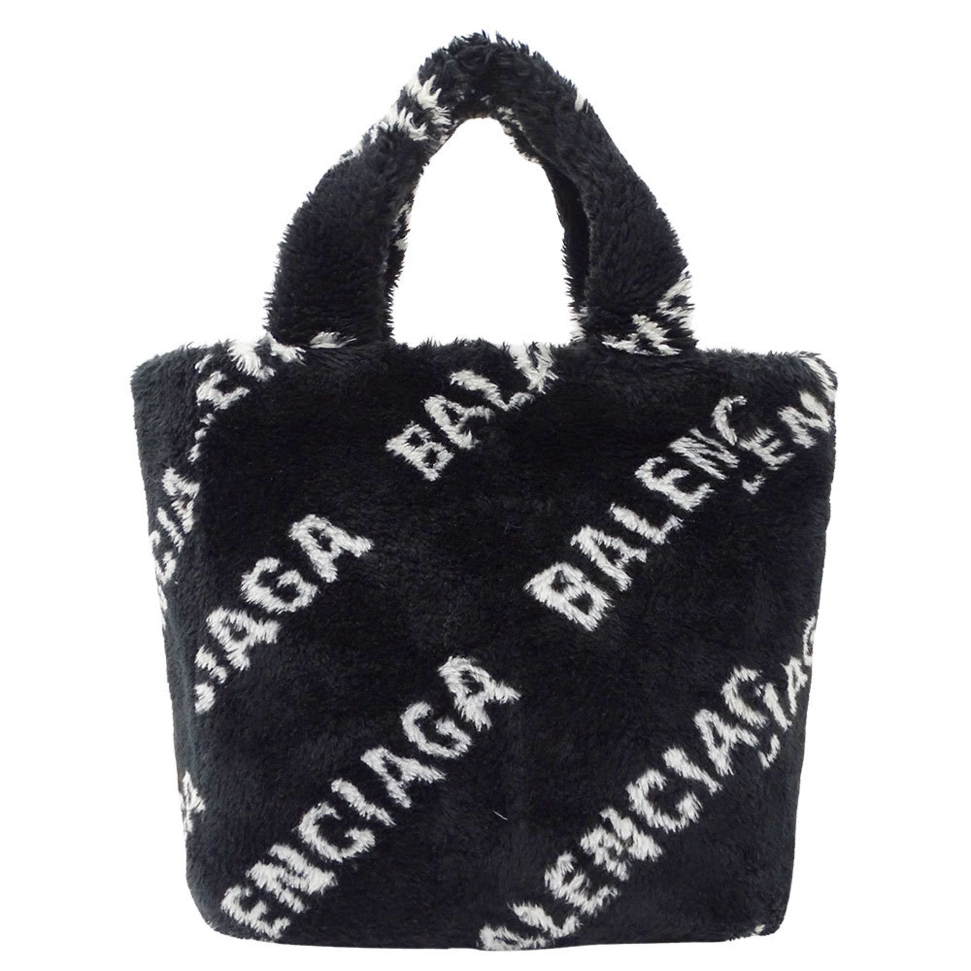 Balenciaga Black Faux Fur Handbag Shoulder