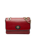 Gucci Black Red Color Leather Shoulder Bag (Pre-Owned)