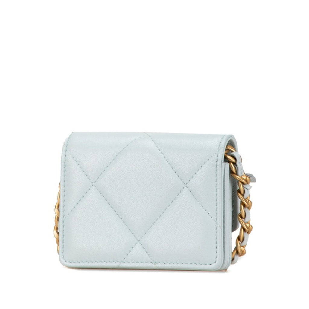 Chanel Light Blue Leather Shoulder Bag