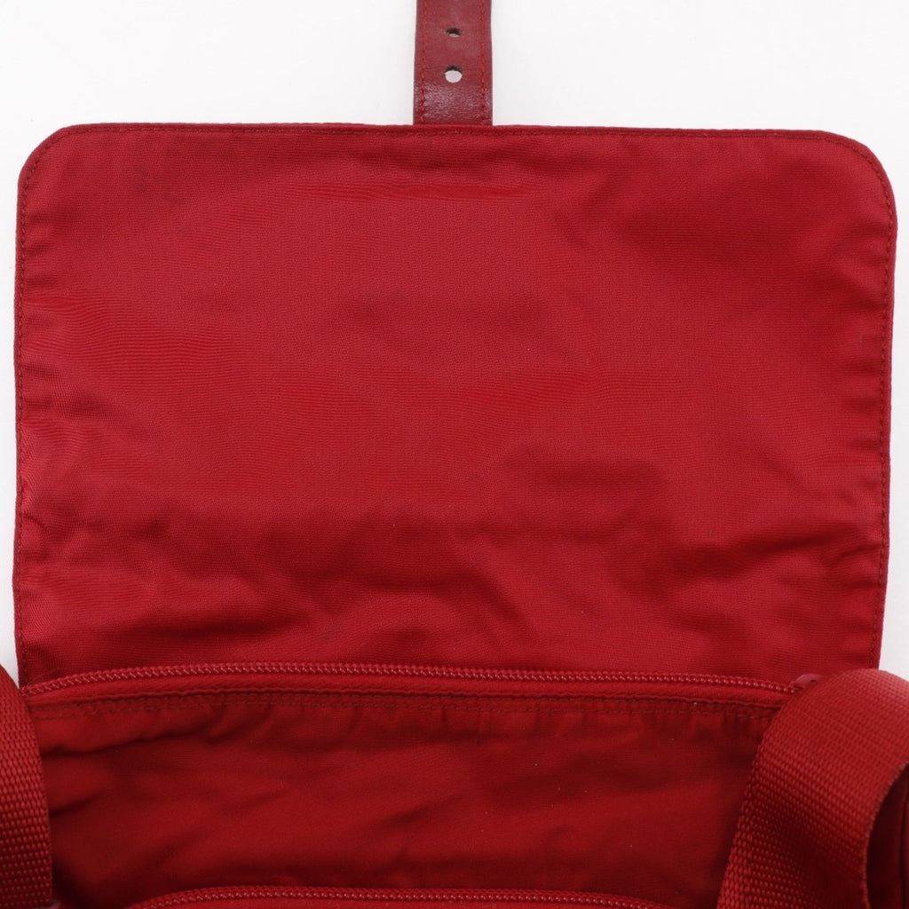 Prada Red Color Nylon Shoulder Bag