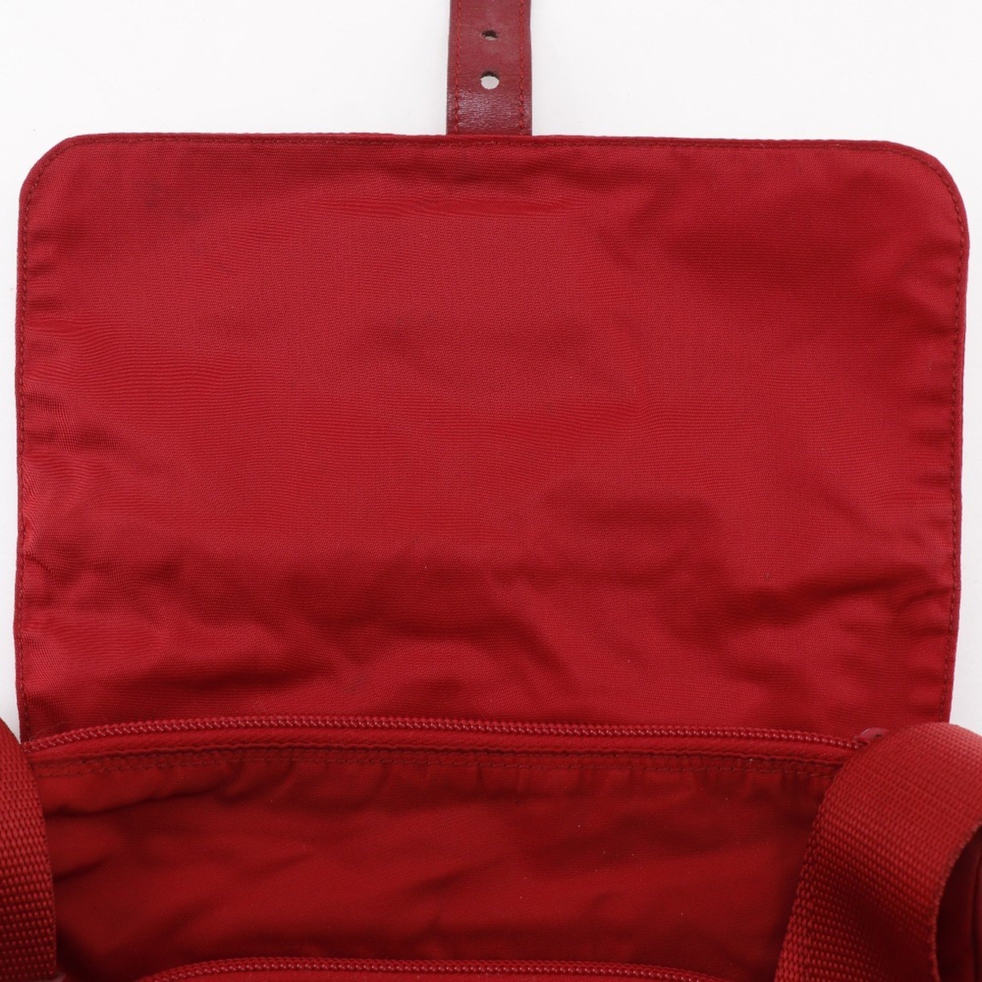 Prada Red Color Nylon Shoulder Bag