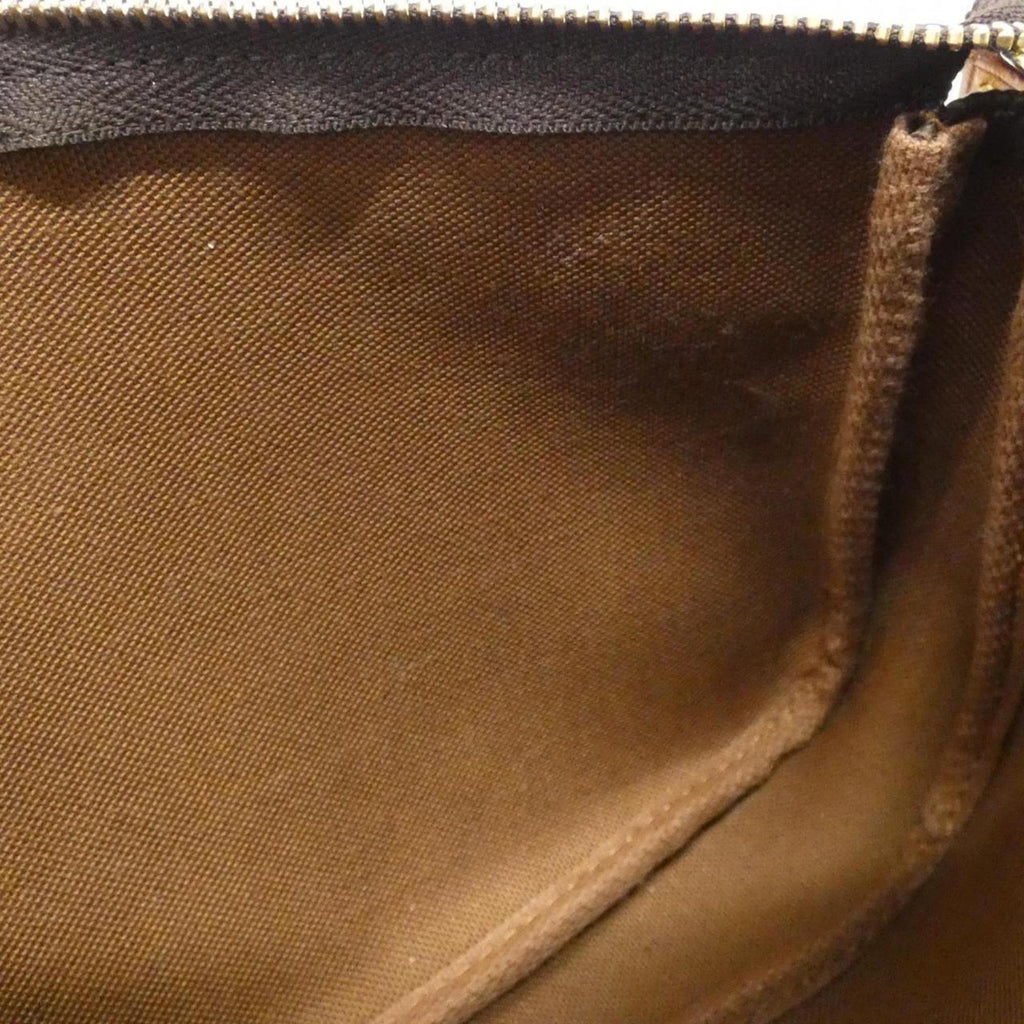 Louis Vuitton Brown Khaki Coated Canvas Pochette Pouch