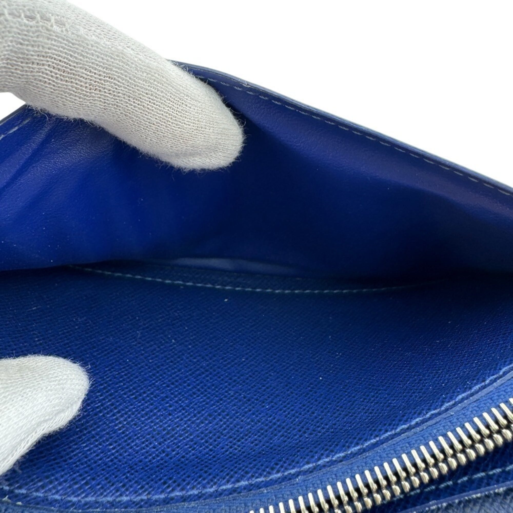 Louis Vuitton Blue Taigarama Leather Long Wallet