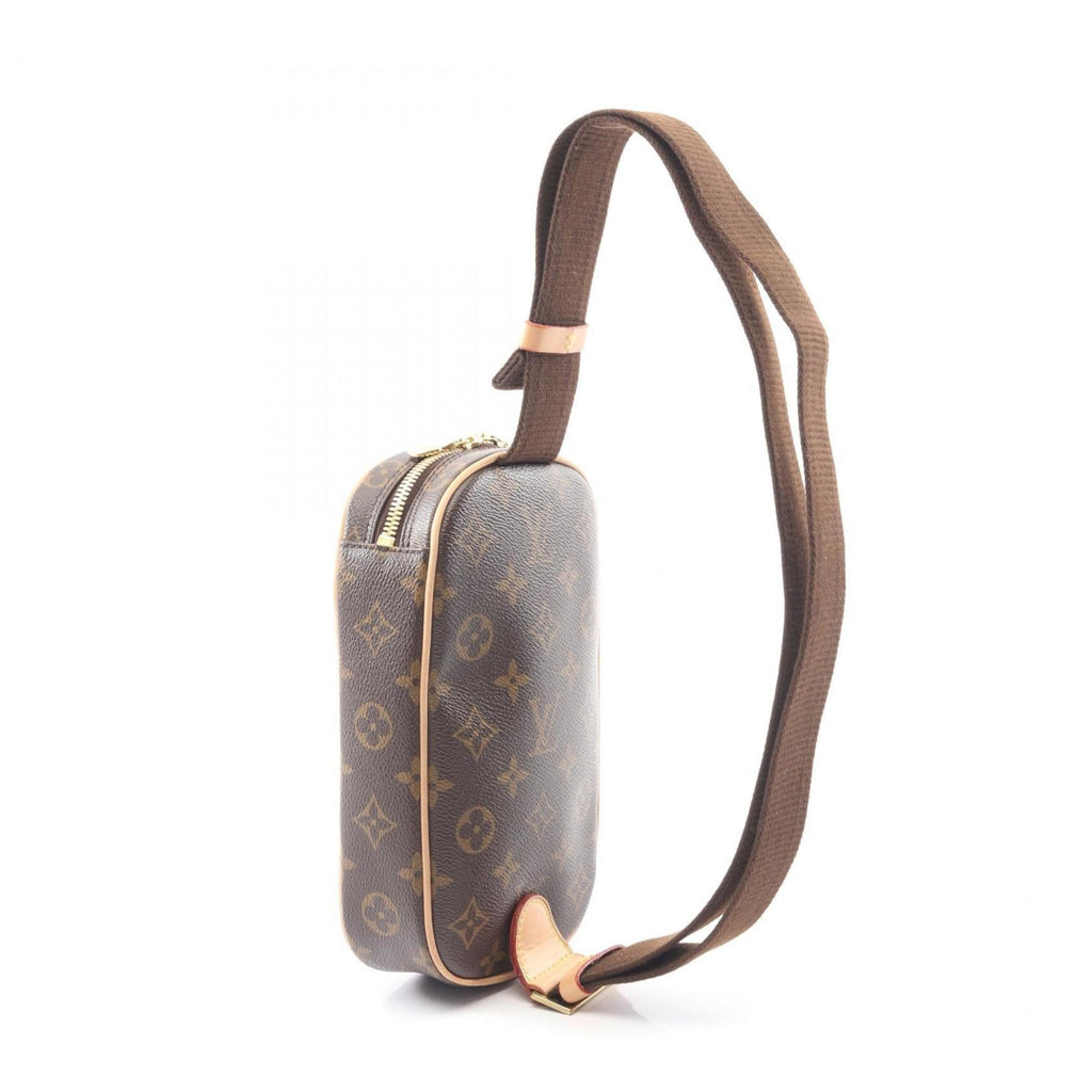 Louis Vuitton Monogram Brown Coated Canvas Leather Fanny Pack Sling Bag
