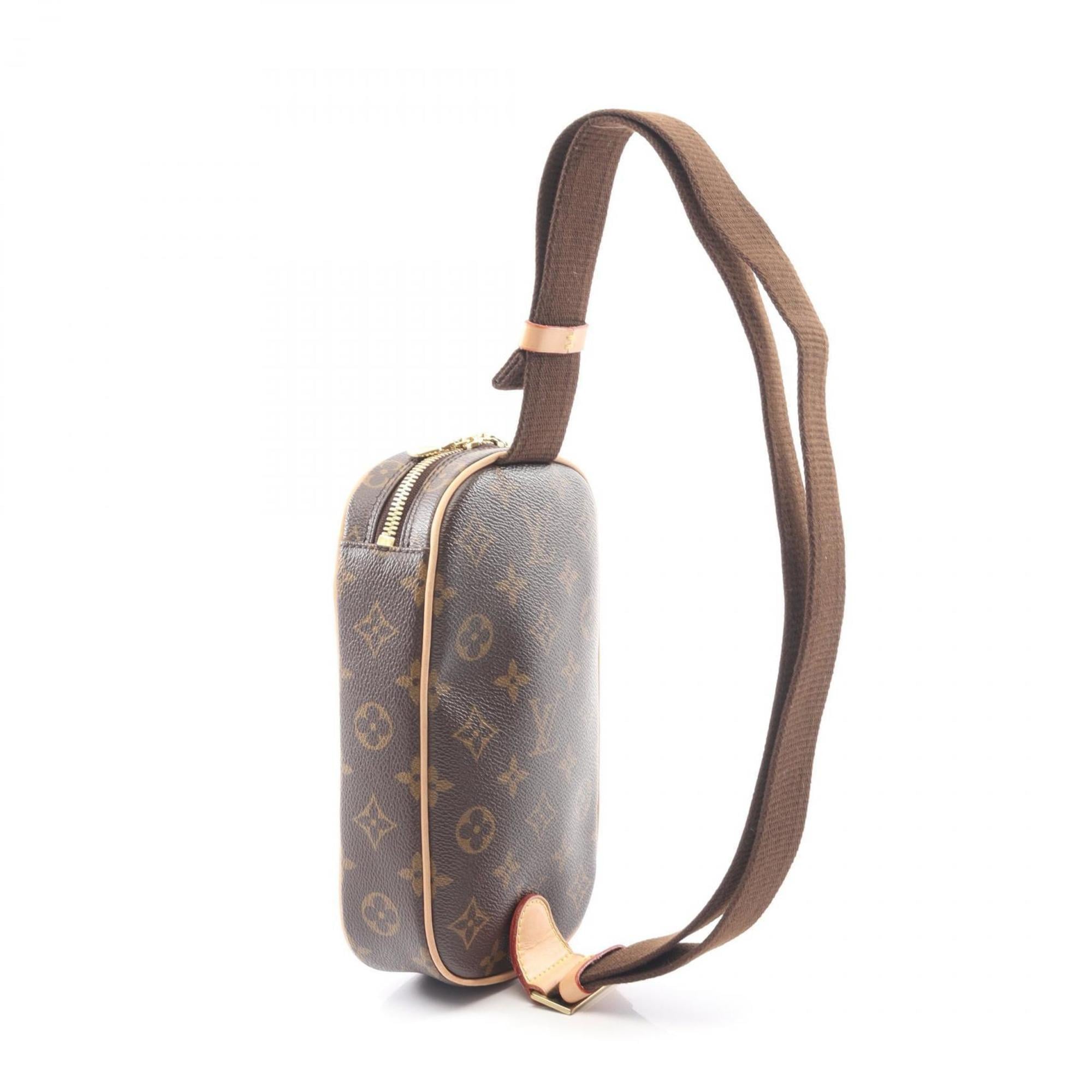 Louis Vuitton Monogram Brown Coated Canvas Leather Fanny Pack Sling Bag