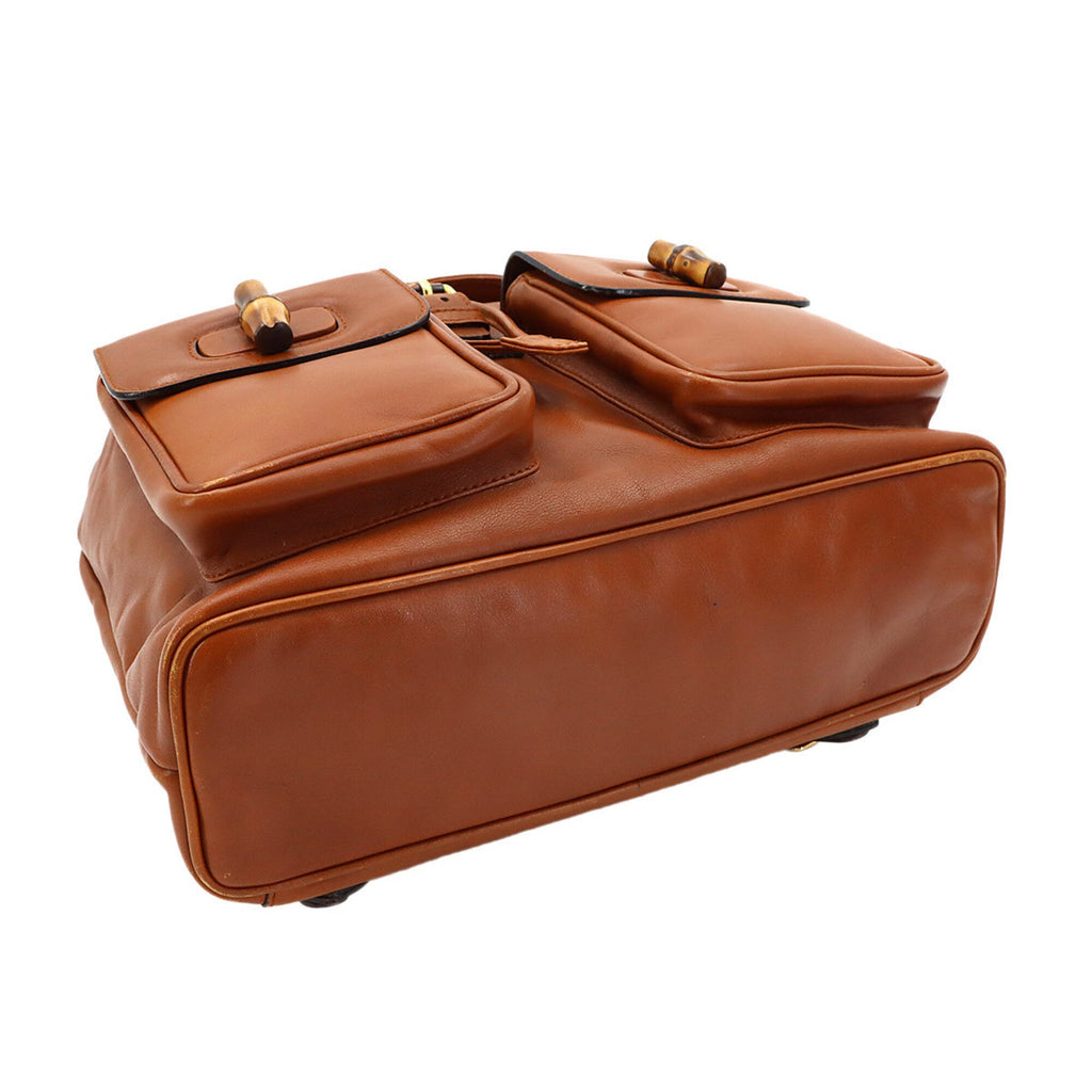 Gucci Brown Leather Backpack (Pre-Owned)