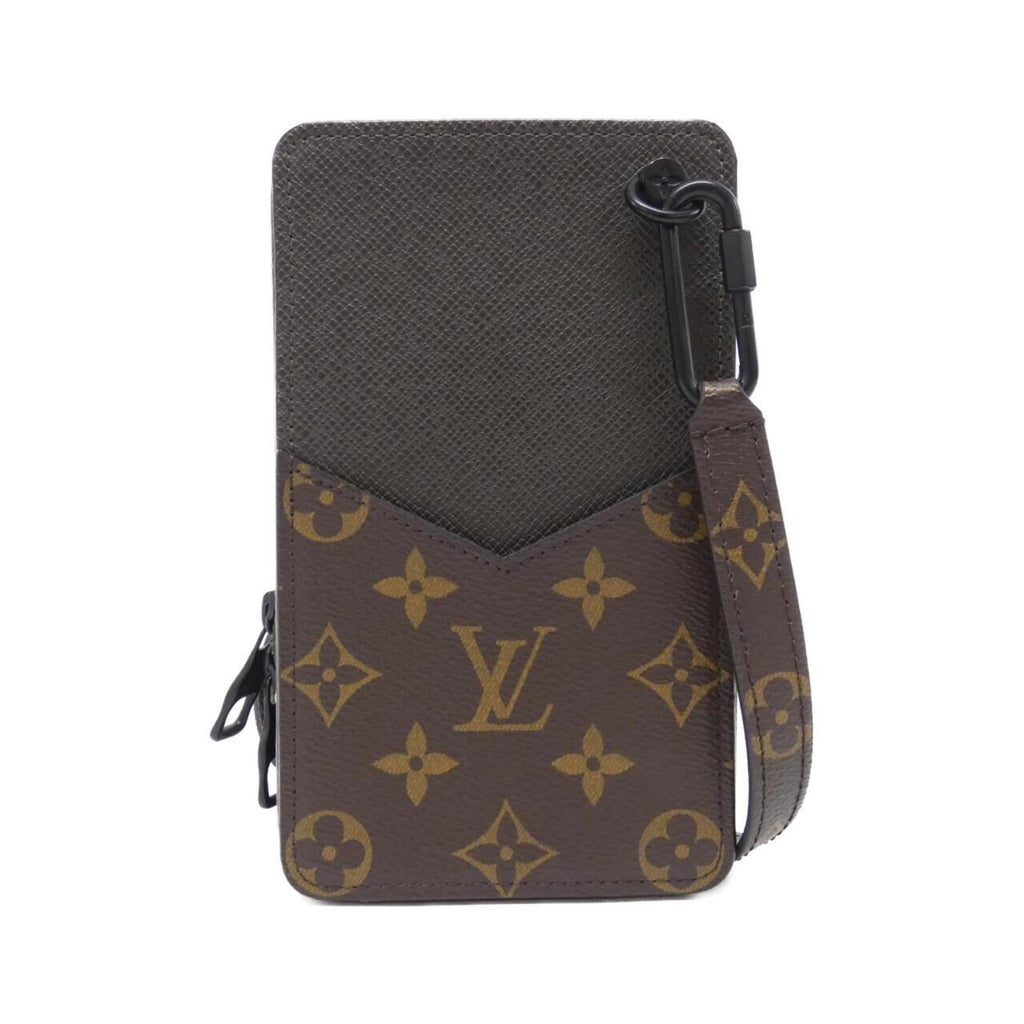 Louis Vuitton Black Khaki Marron Coated Canvas Leather Shoulder Bag