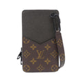 Louis Vuitton Black Khaki Marron Coated Canvas Leather Shoulder Bag