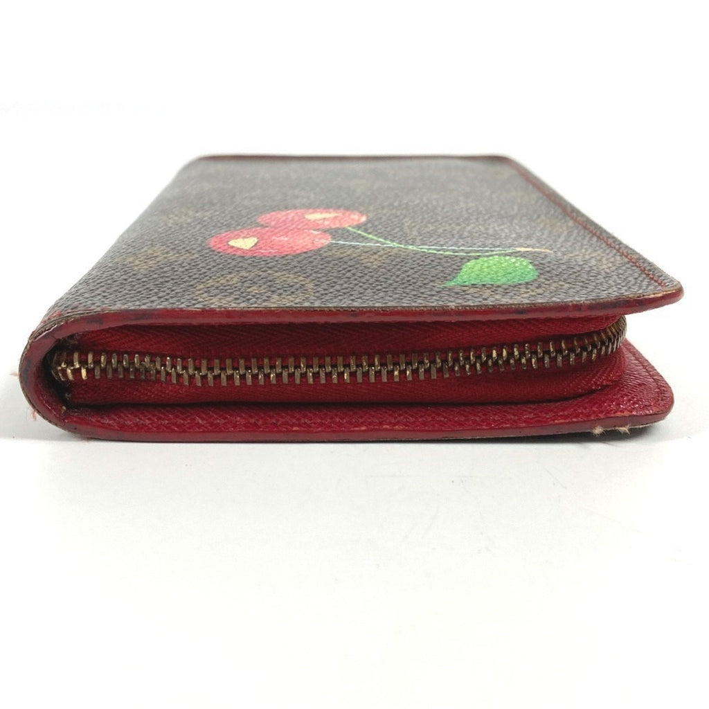 Louis Vuitton Brown Monogram Cherry Red Color Monogram Long Wallet