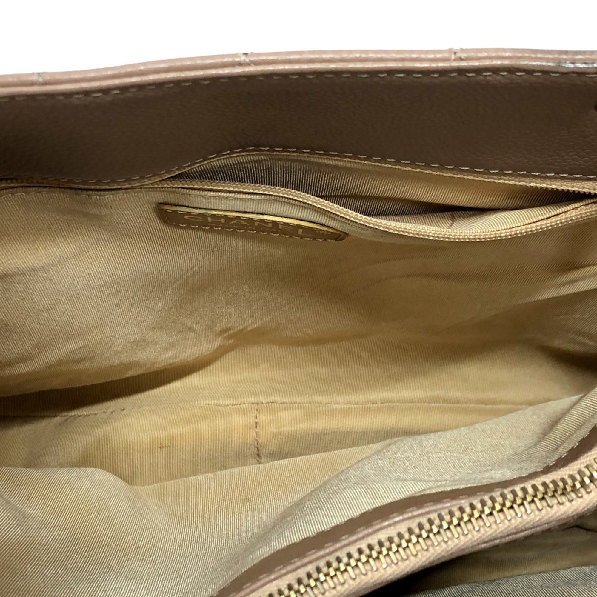 Chanel Beige Leather Shoulder Bag