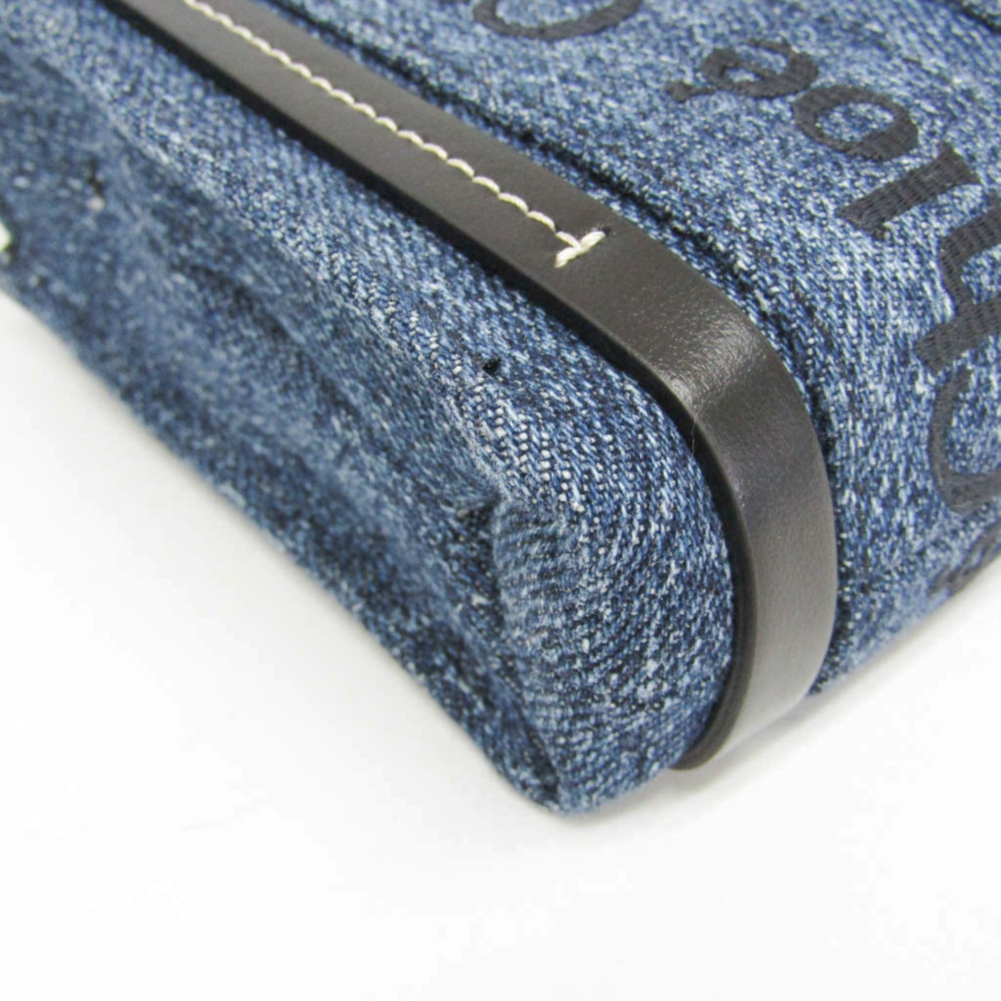 Chloé Black Blue Denim Leather Handbag Shoulder Bag (Pre-Owned)