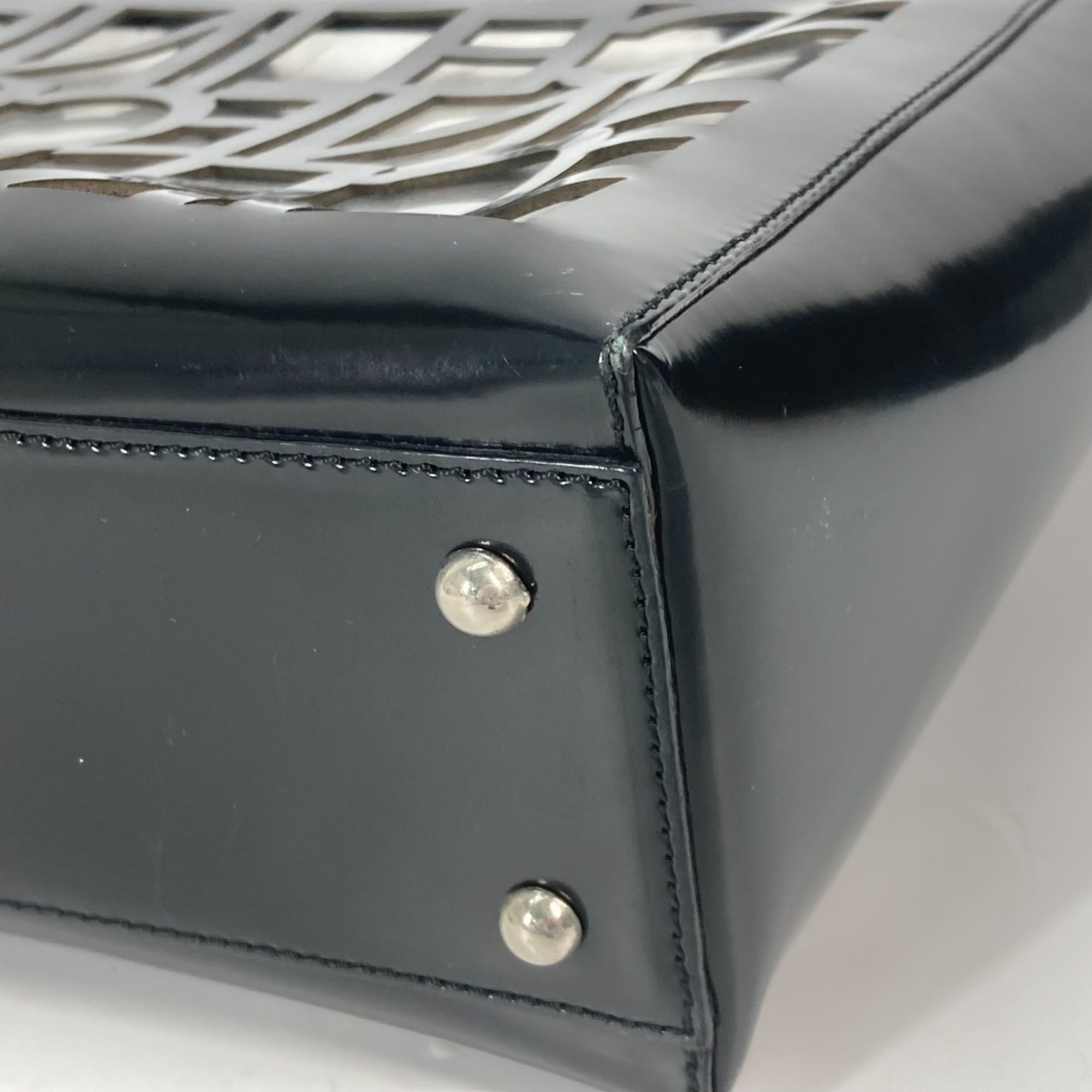 Celine Black Vinyl Shoulder Bag Tote Bag