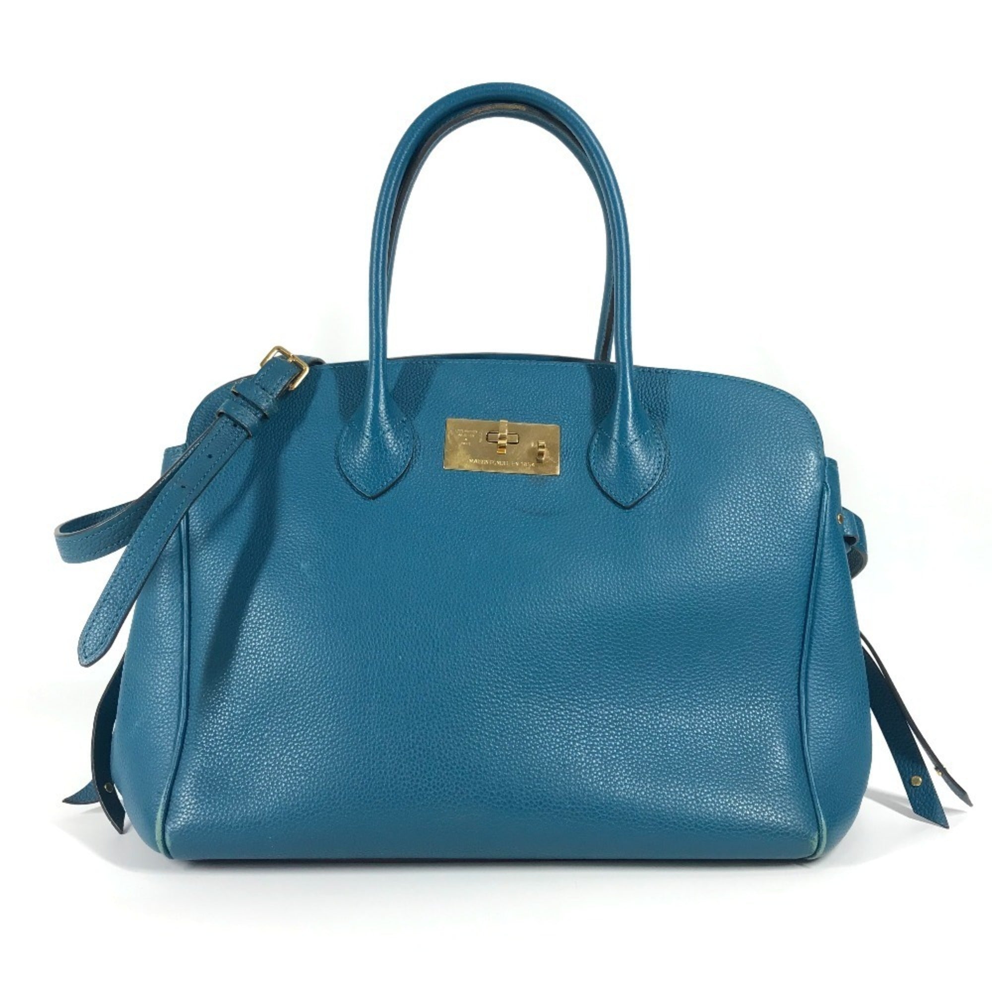 Louis Vuitton Blue Leather Shoulder Bag Tote Bag