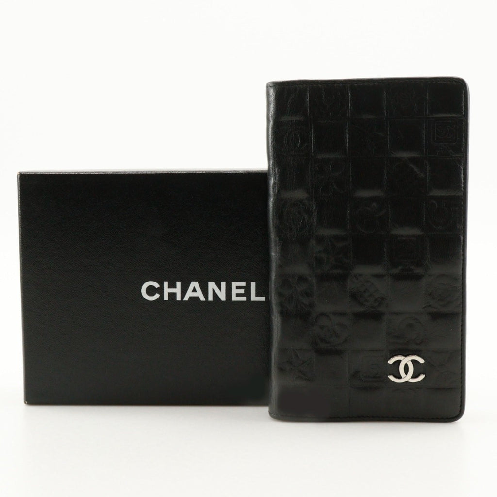 Chanel Black Leather Long Wallet (Bi-Fold)