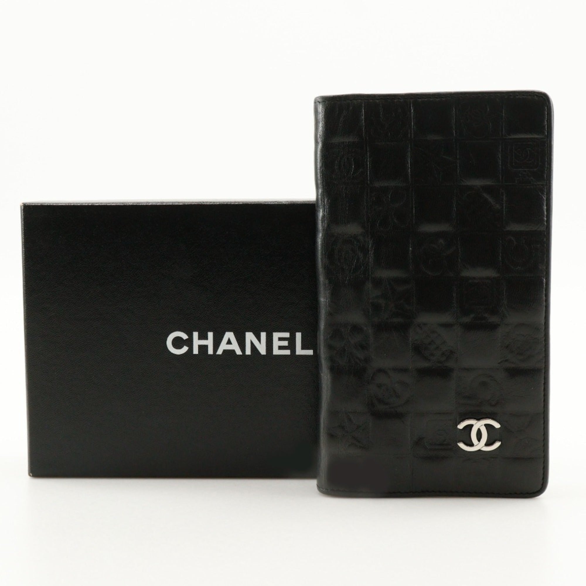 Chanel Black Leather Long Wallet (Bi-Fold)