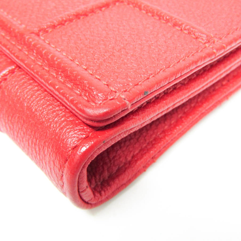 Christian Dior Red Color Leather Chain/Shoulder Wallet (Pre-Owned)