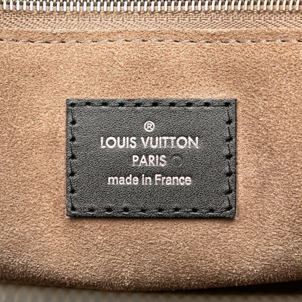 Louis Vuitton Dark Brown Off-White Leather Handbag