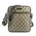 Gucci Beige Dark Brown Gg Supreme Canvas Leather Pochette Shoulder Bag (Pre-Owned)