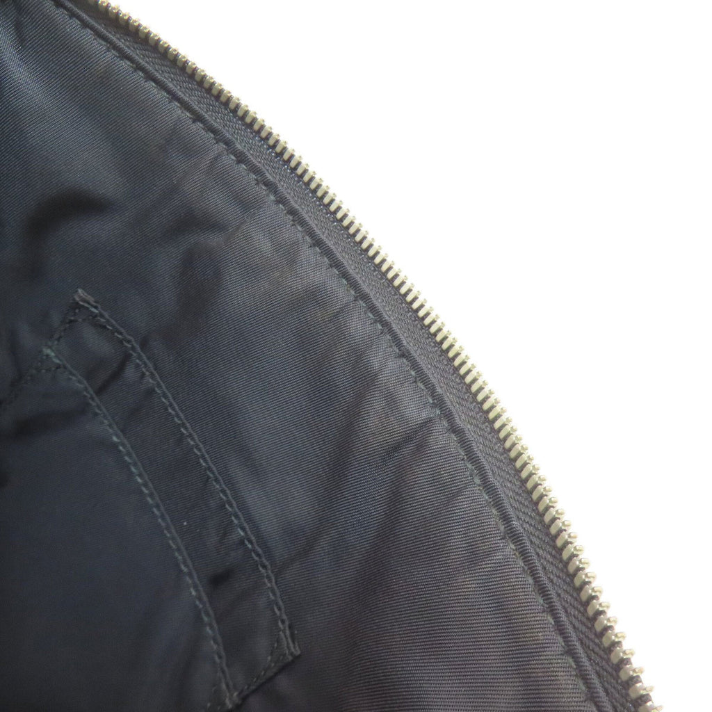 Gucci Sherry Line Black Canvas Leather Shoulder Bag (Pre-Owned)