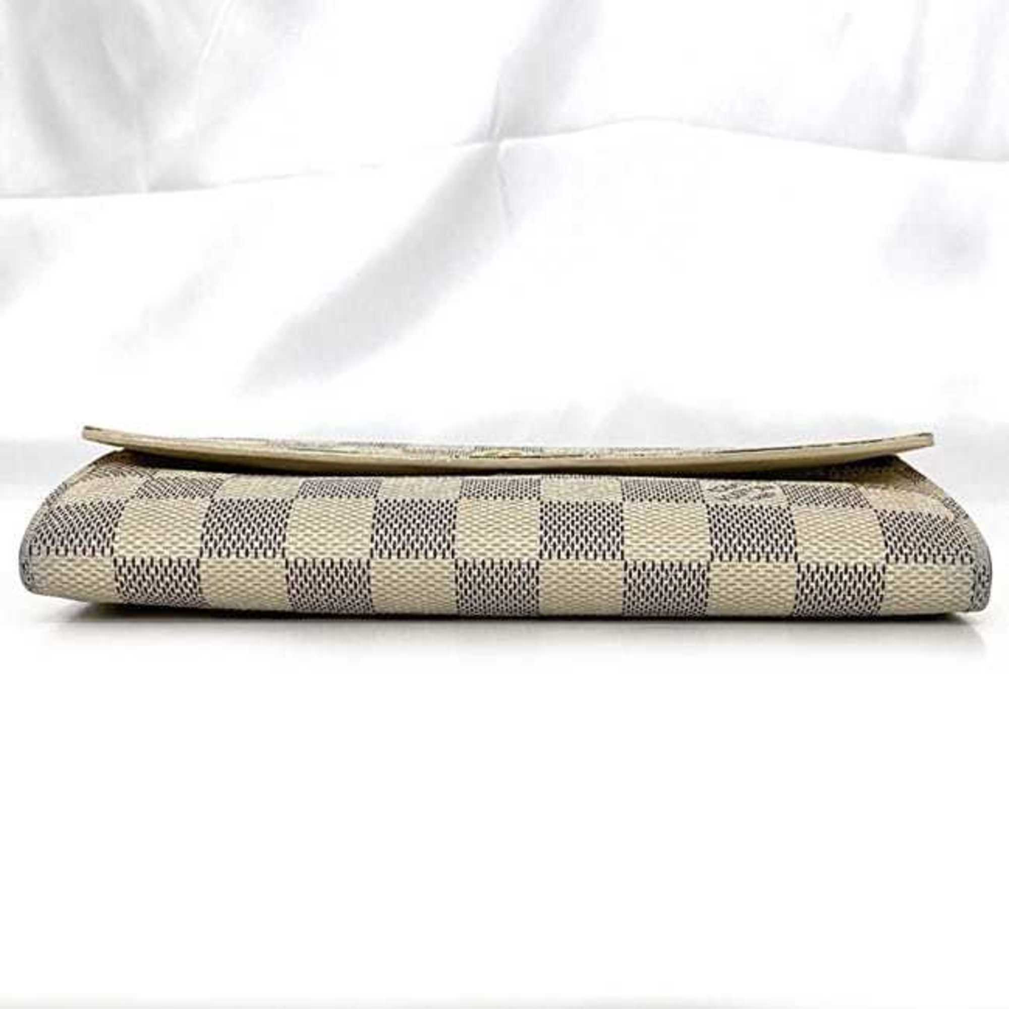 Louis Vuitton Damier Azur Gray White Damier Canvas Long Wallet