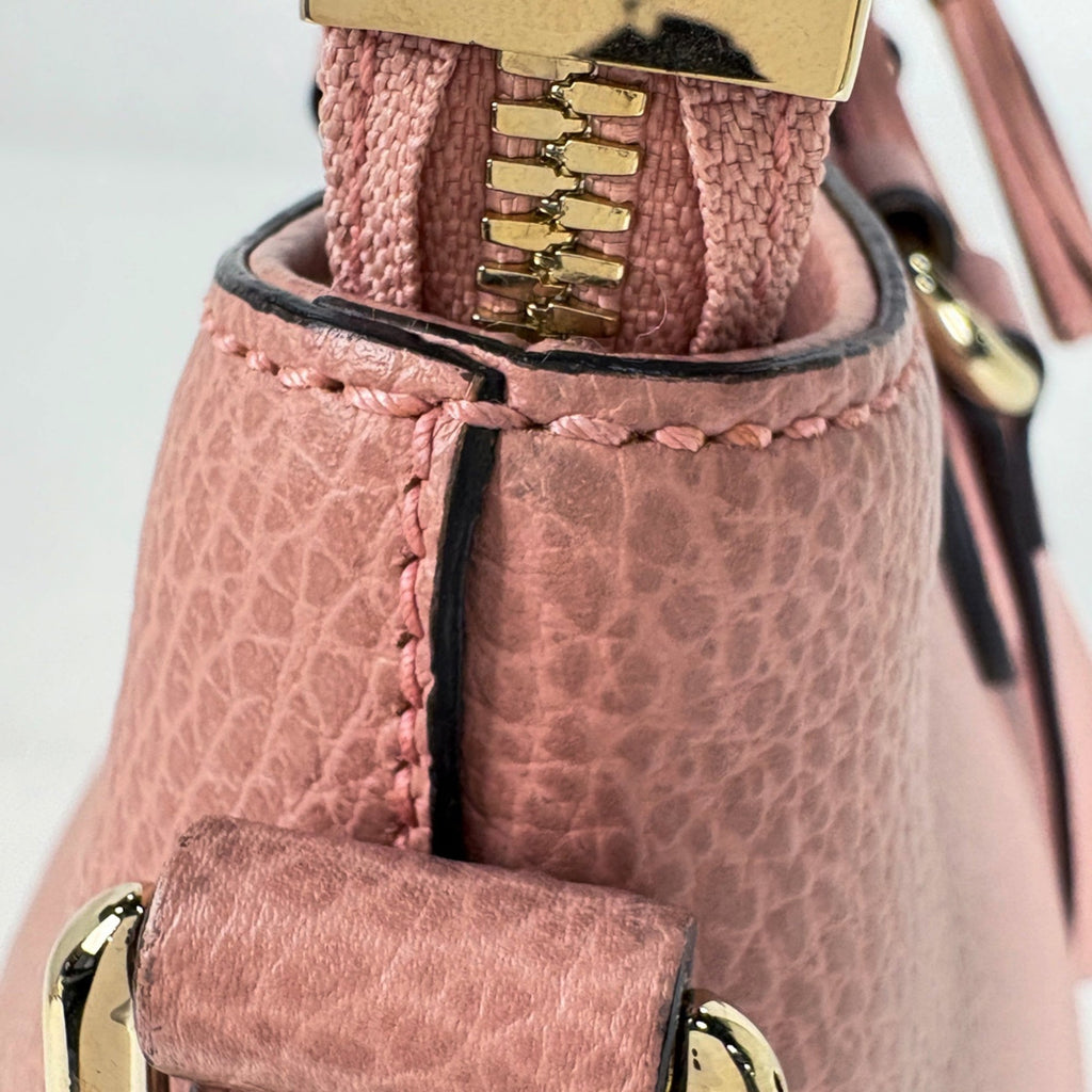 Gucci Pink Leather Shoulder Bag Tote Bag (Pre-Owned)
